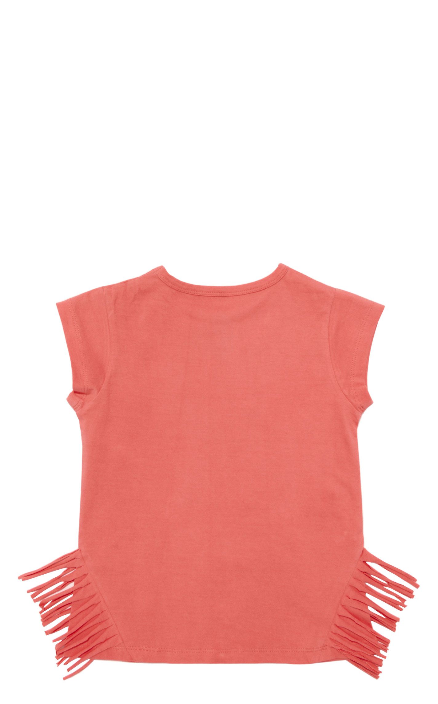Rockin' C Girl's Melon Fringe Knit Horseshoe Graphic Top - Image 1
