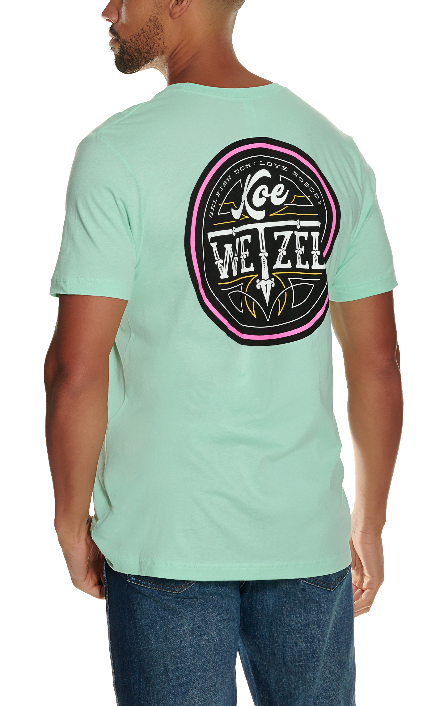Men's Seafoam Green Koe Wetzel Selfish Short Sleeve T-Shirt - Image 1