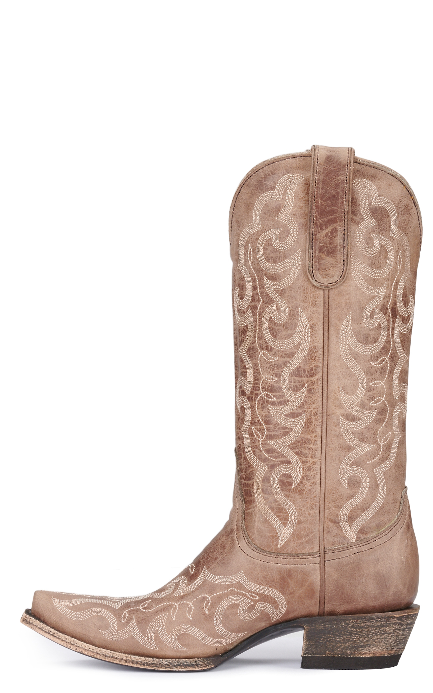Cavender's Women's Orix Tan Cowhide Snip Toe Cowboy Boots - Image 1