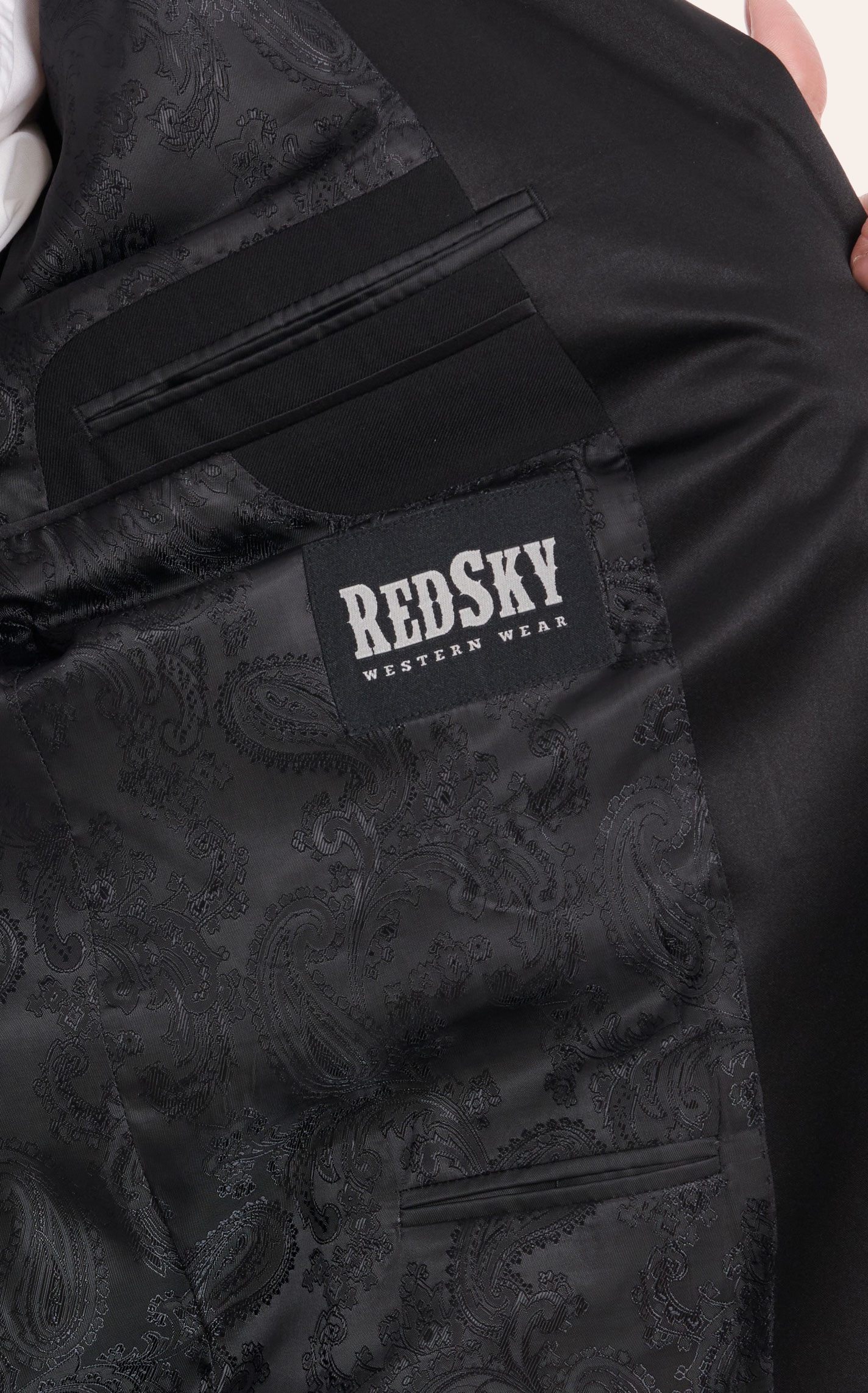 Red Sky Men's Pecos Black Two Button Western Tuxedo Sport Coat - Image 1