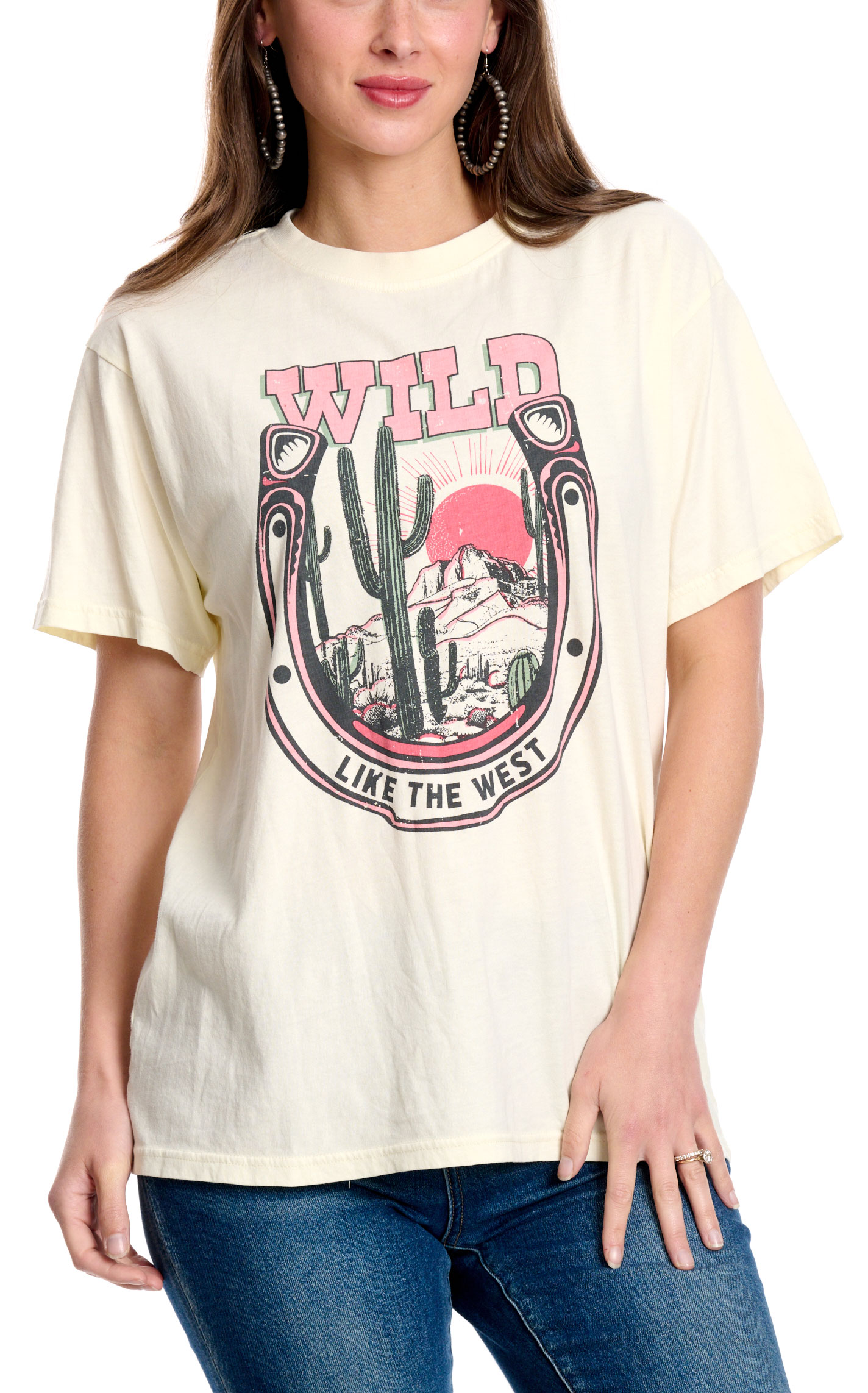 Jadelynn Brookes Women's Cream Acid Wash Wild T-Shirt - Image 1