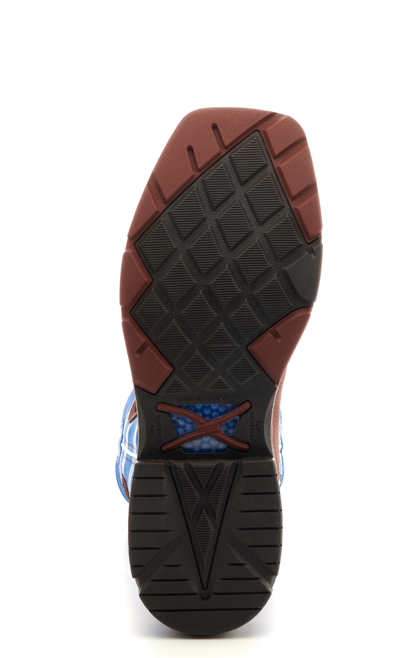 Twisted X Men's Rust Brown and Sky Blue with Barbwire Embroidery CellStretch Square Alloy Toe Work Cowboy Boot - Image 1