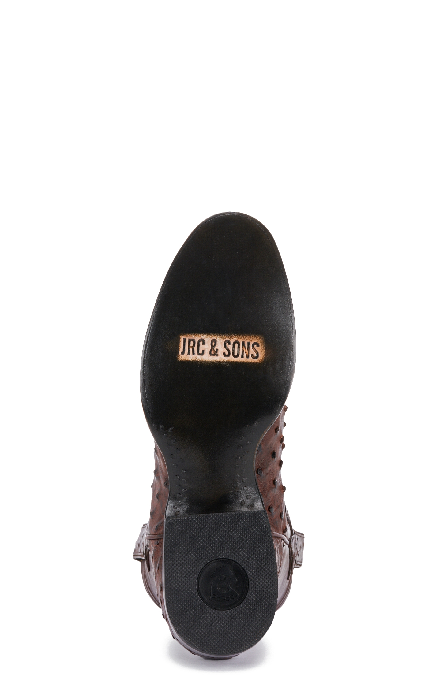JRC & Sons Men's Miguel Full Quill Ostrich Round Toe Exotic Roper Boot in Tobacco - Image 1