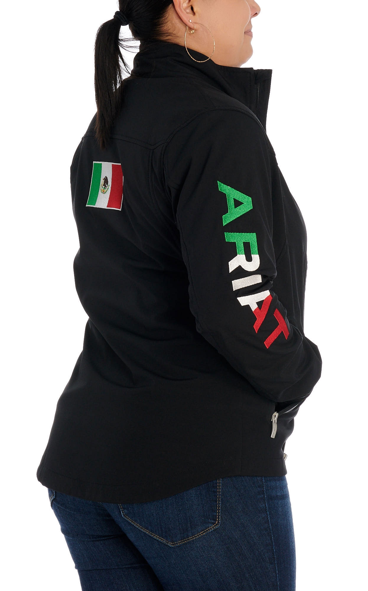 Ariat Women's Black with Mexico Flag Logo Team Softshell - Image 1