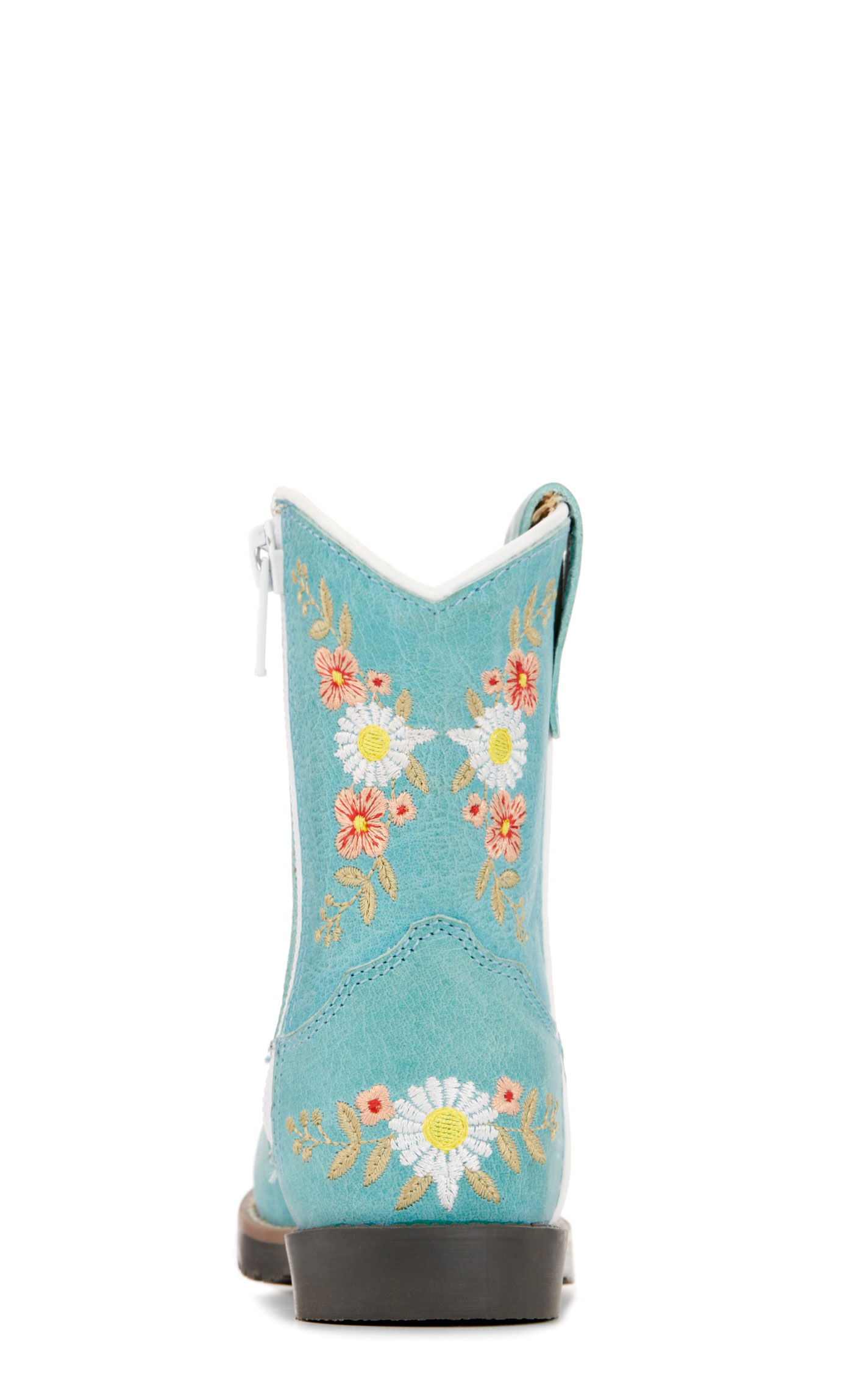 Smoky Mountain Toddler's Autry Turquoise with Floral Embroidery Wide Square Toe Cowboy Boots - Image 1