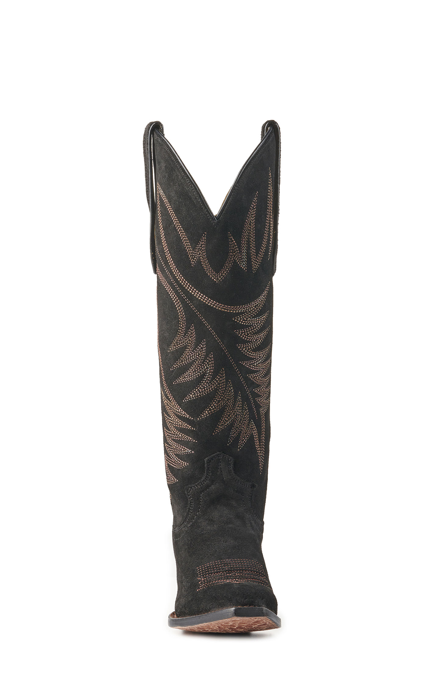 Justin Women's Clara Black Suede Medium Round Toe Tall Cowboy Boots - Image 1