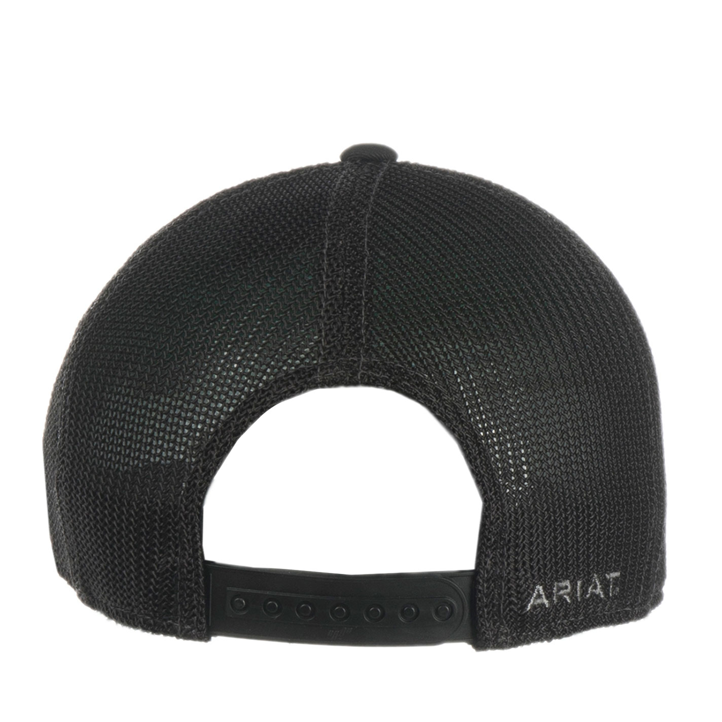 Ariat Black with Gray Logo Mesh Snap Back Cap - Image 1