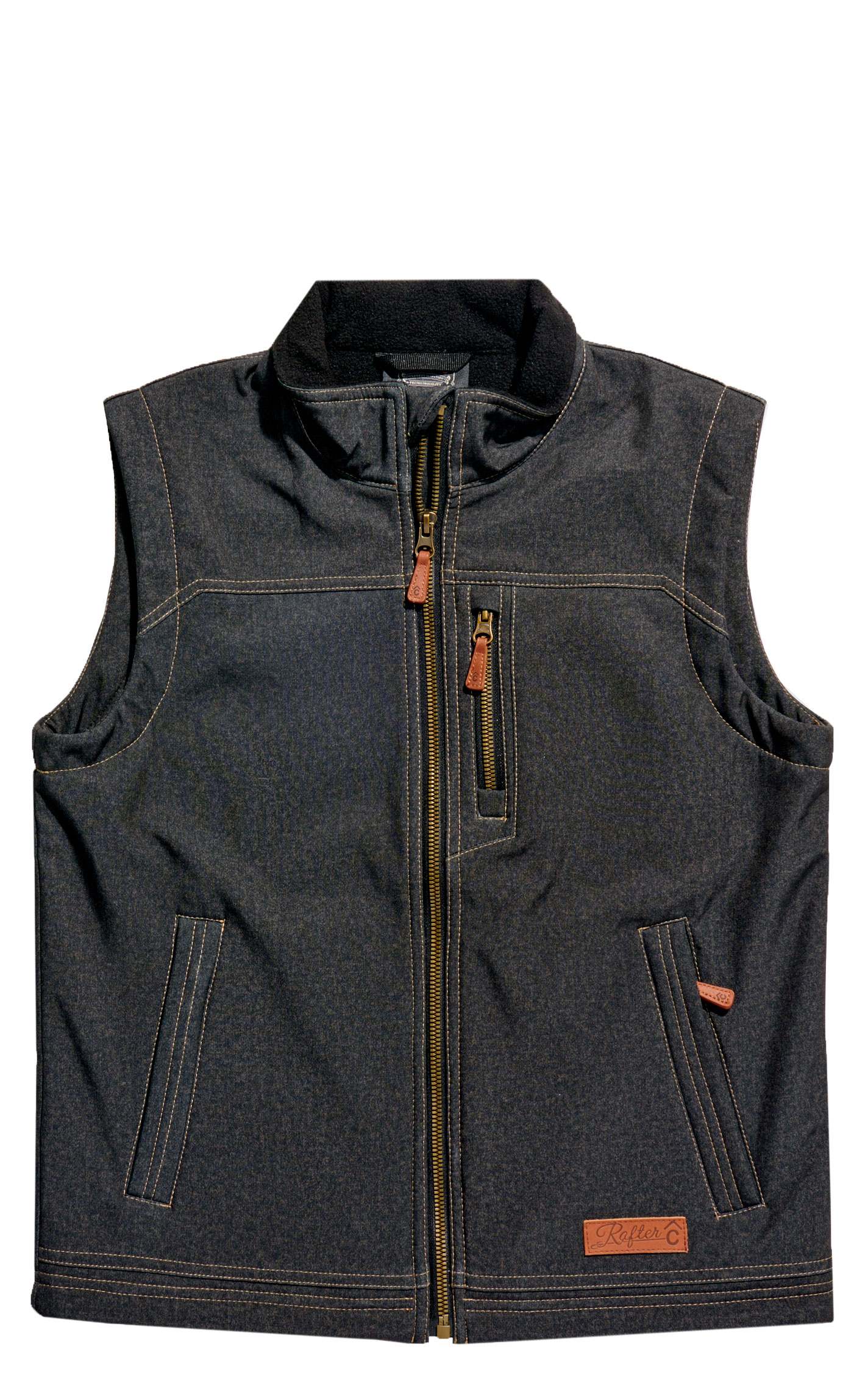 Rafter C Boy's Gray Soft Shell Zippered Vest - Image 1
