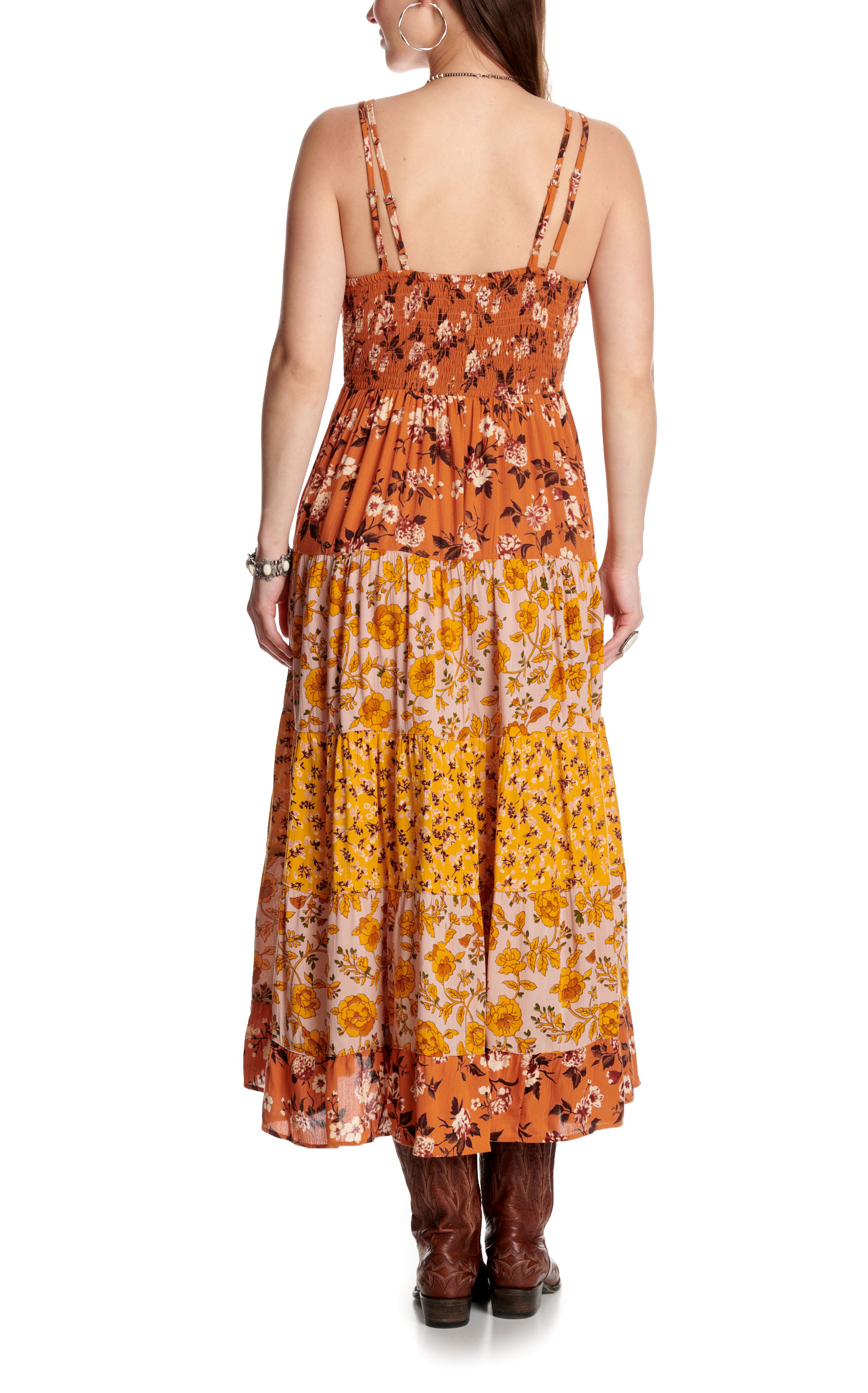 Angie Women's Mustard Floral Print Dress - Image 3