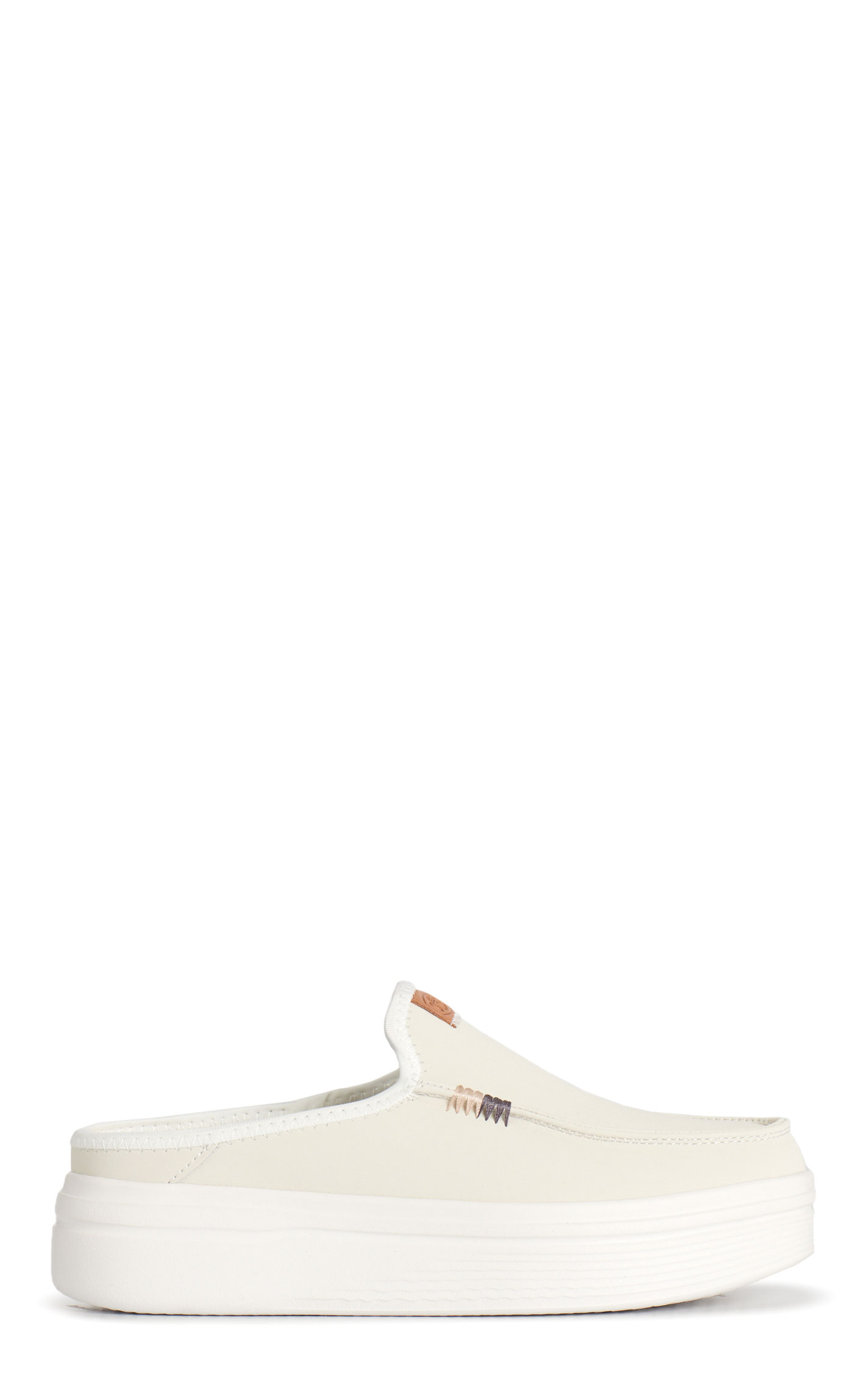 Hey Dude Women's Austin Lift White Faux Leather Moc Toe Casual Shoe - Image 1