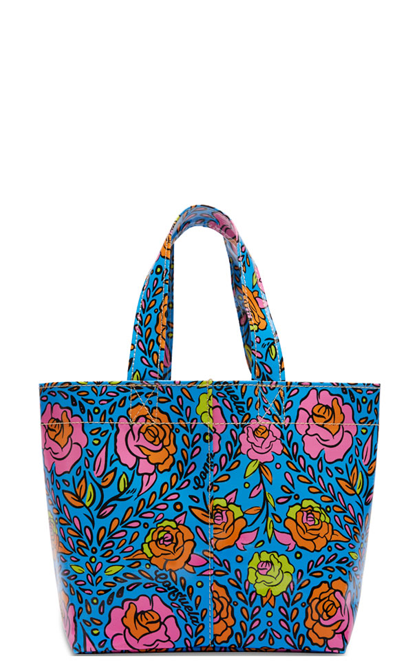 Consuela Mandy Blue Floral Print Grab N Go Basic Mini Tote - Image 1