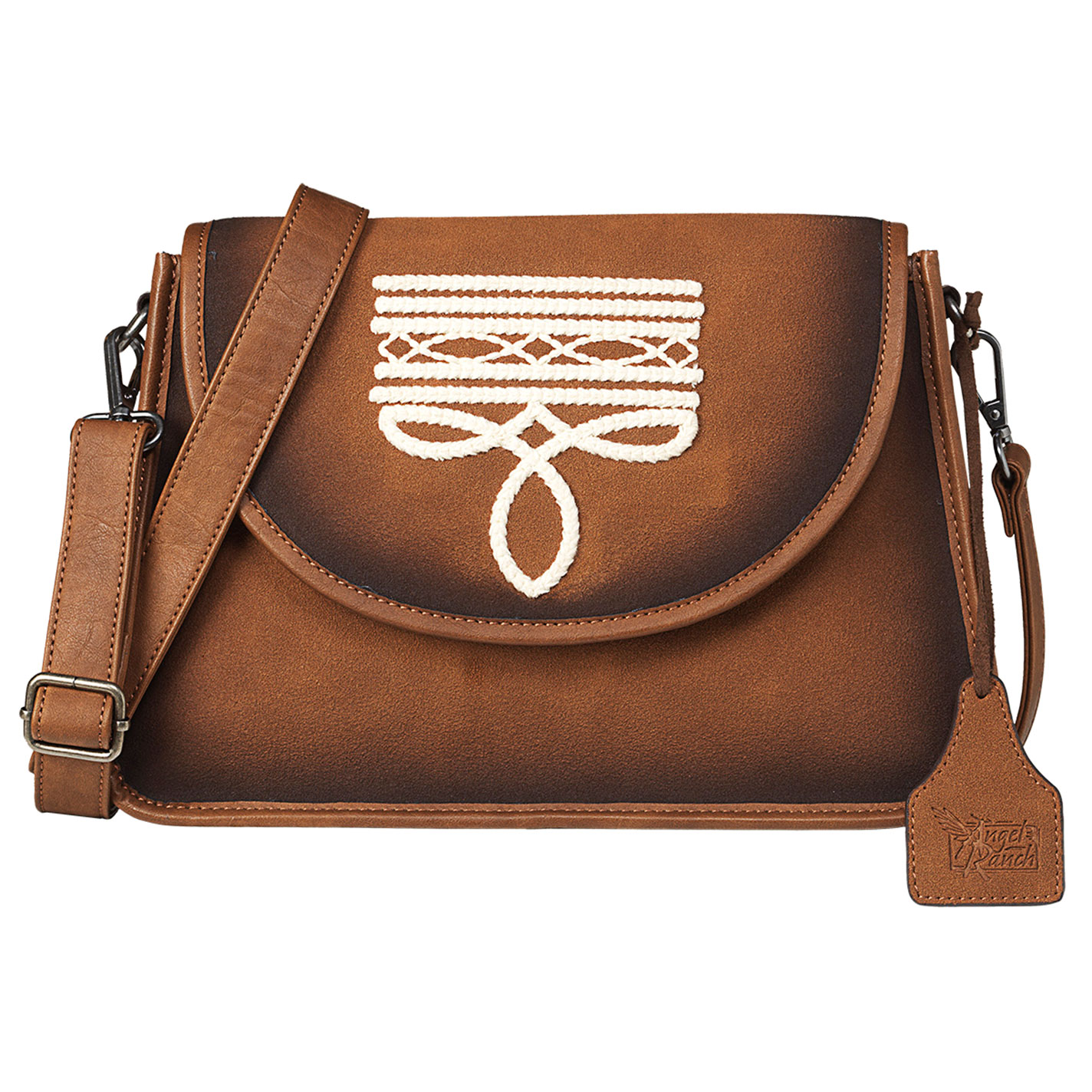 Angel Ranch Maeve Cinnamon & Boot Stitch Crossbody Bag - Image 1