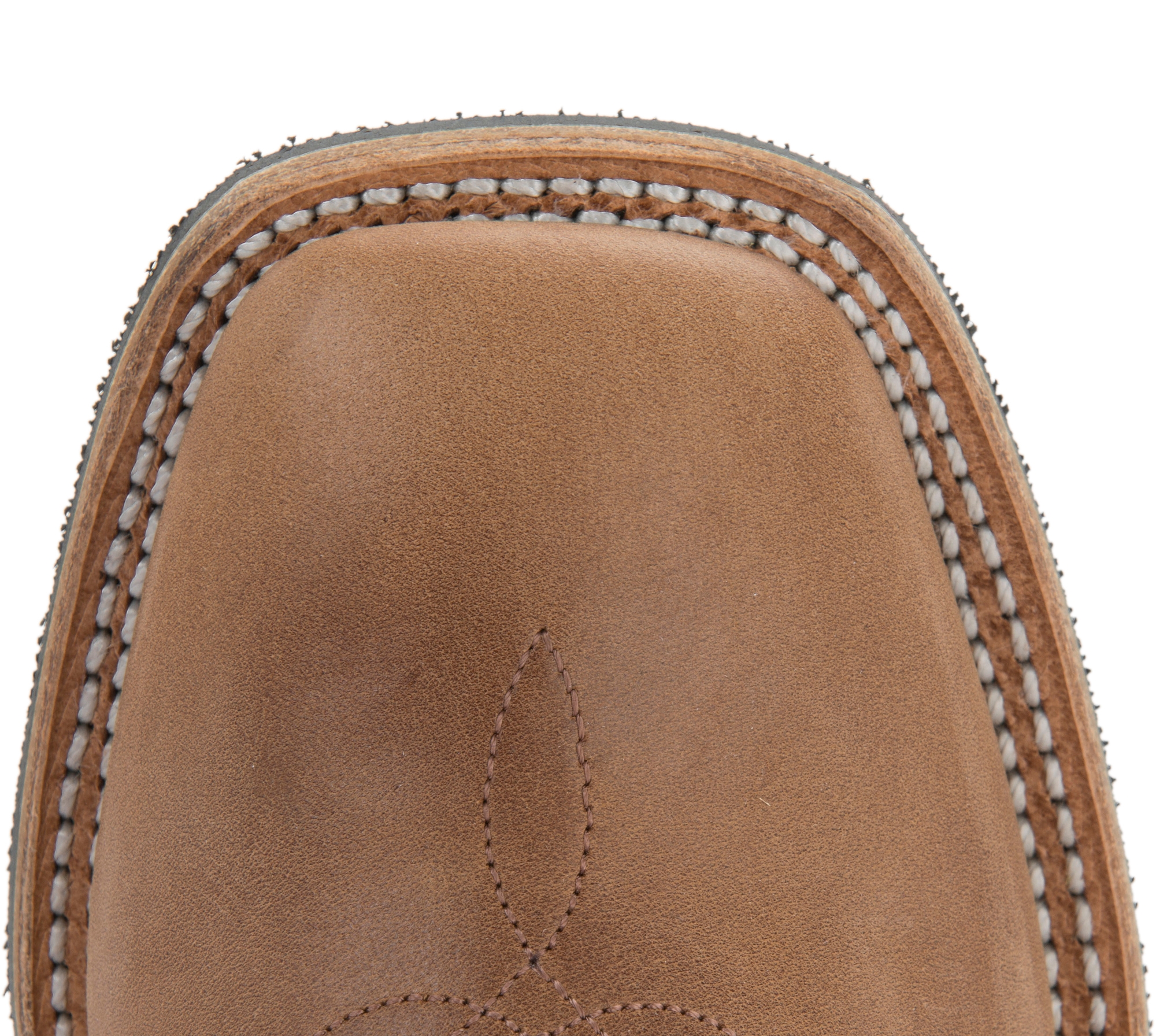 Old West Kids Distressed Brown and Black Corona Calf Leather Square Toe Cowboy Boots - Image 1