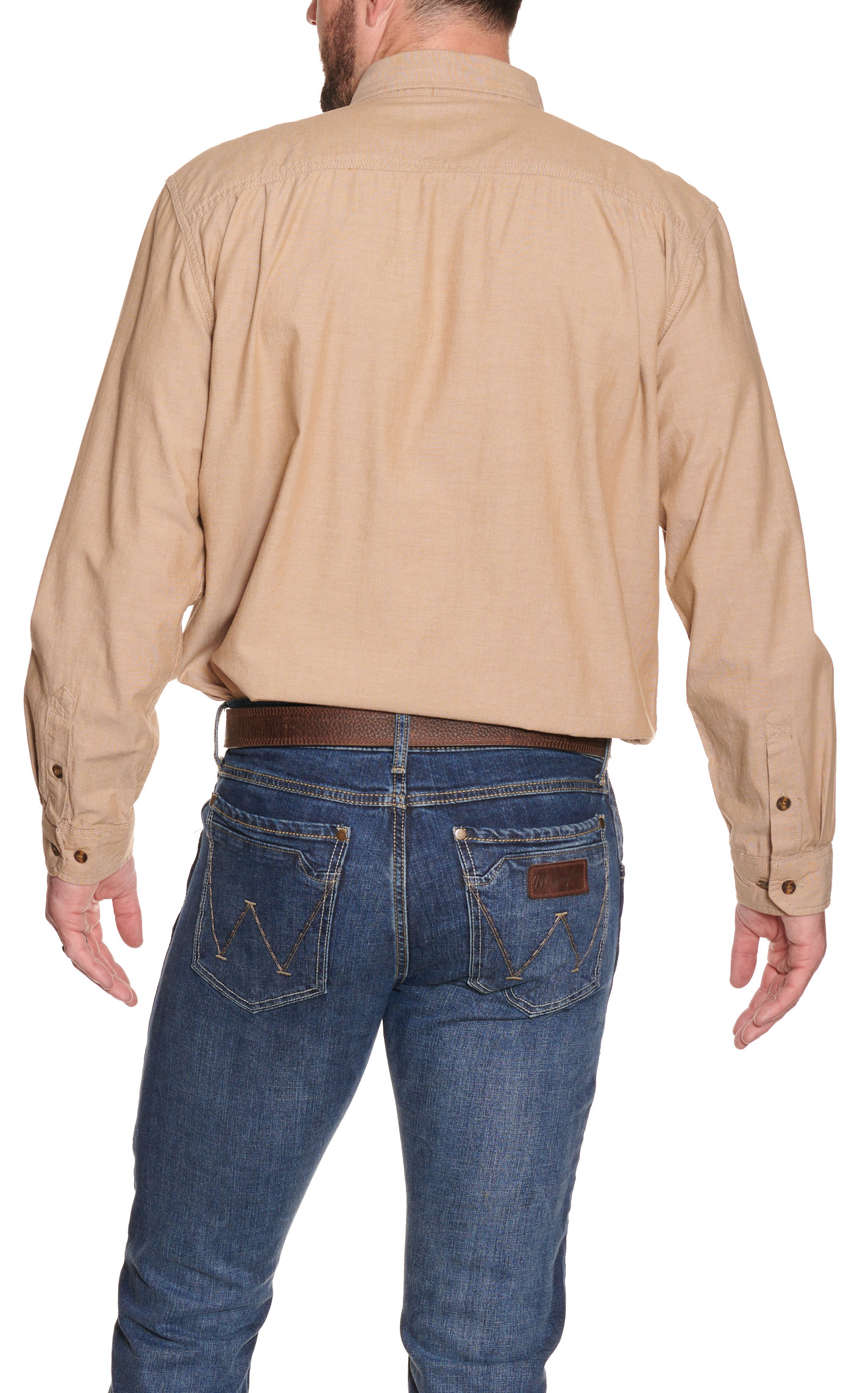 Carhartt Men's Dark Tan Chambray Loose Fit Long Sleeve Work Shirt - Image 3