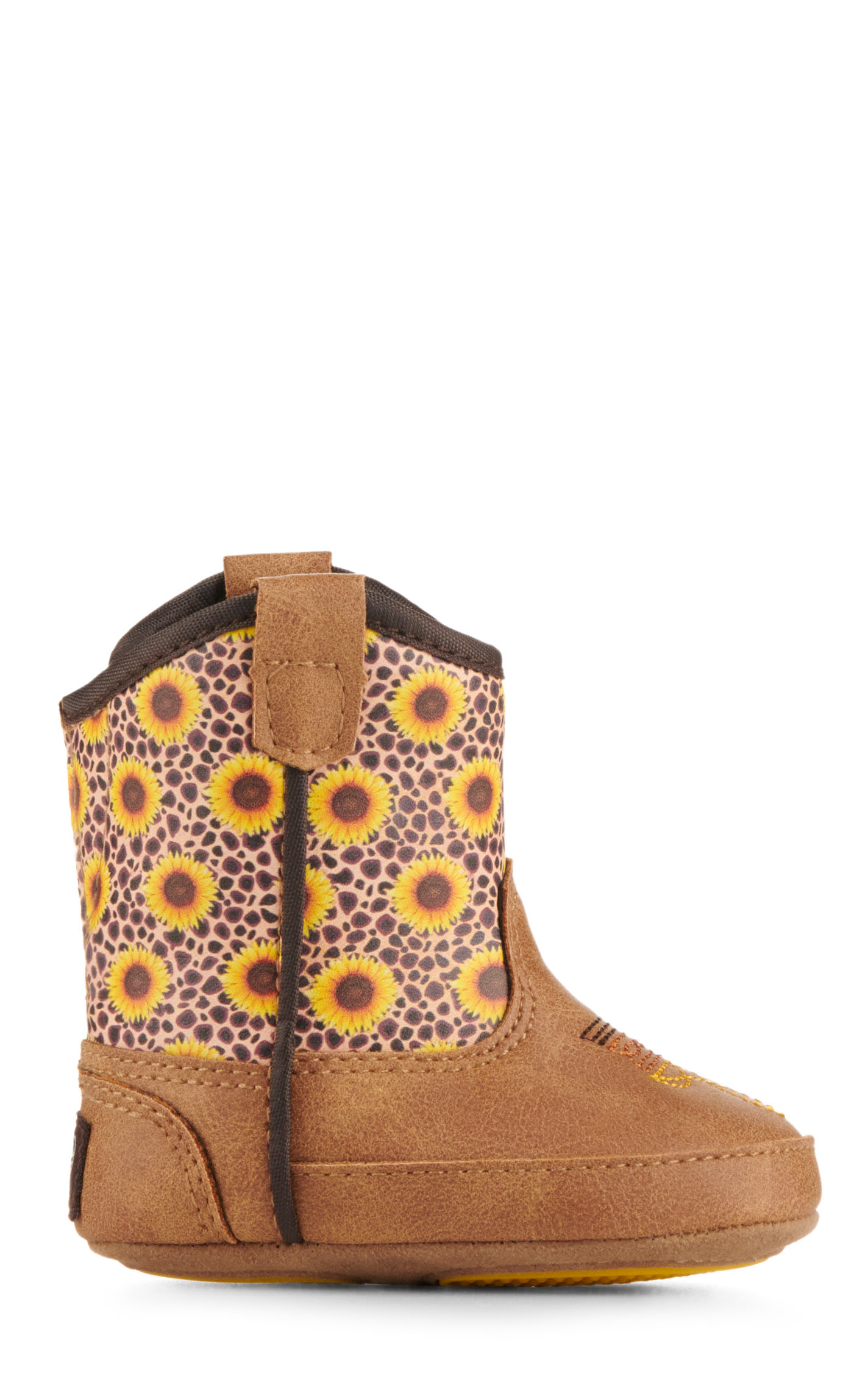 Twister Infant Baby Bucker Sunnie Tan and Sunflower Print Round Toe Cowboy Boots - Image 4