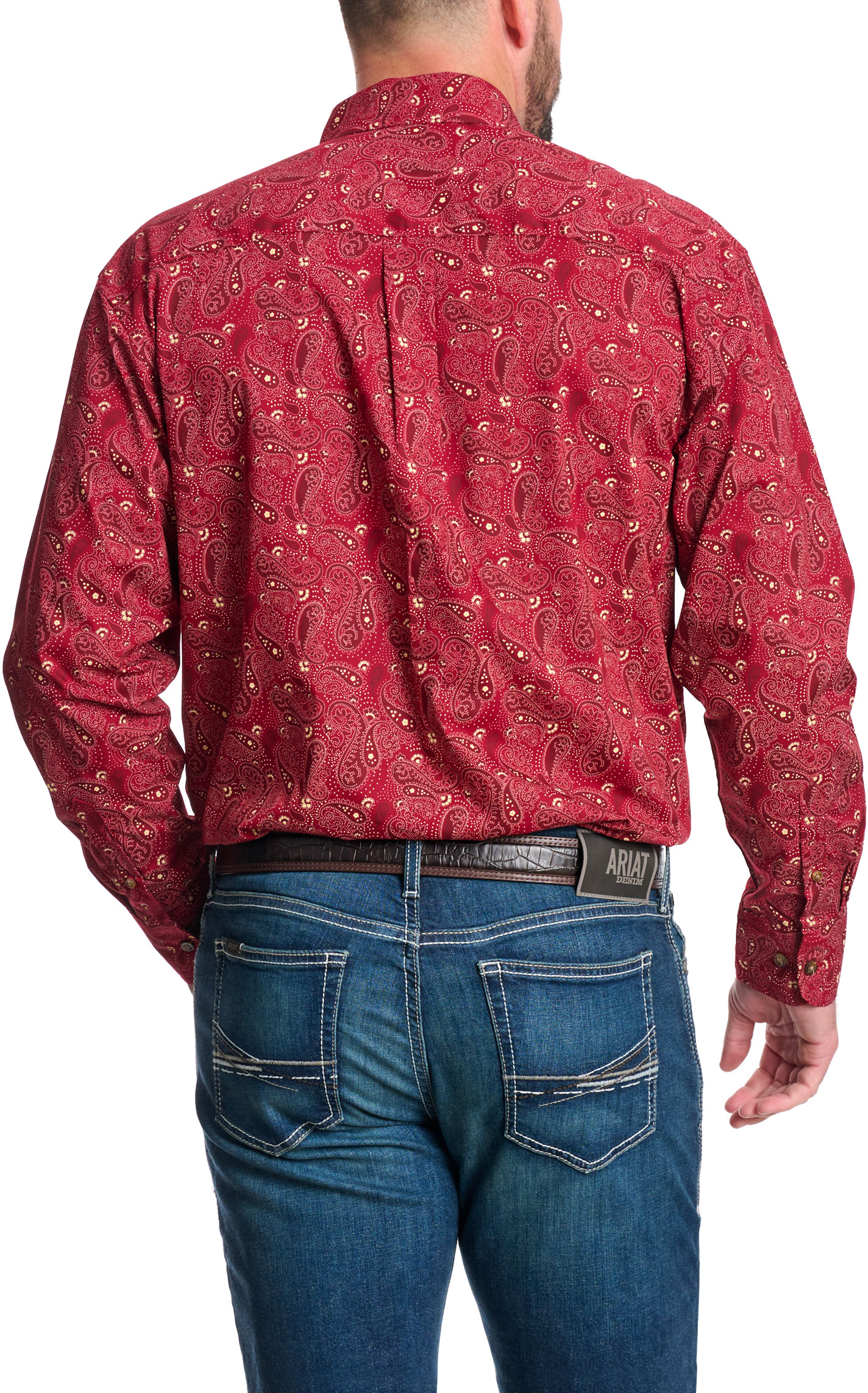 Wrangler Men's Classic Red Paisley Western Shirt - Big & Tall Sizes - Image 1