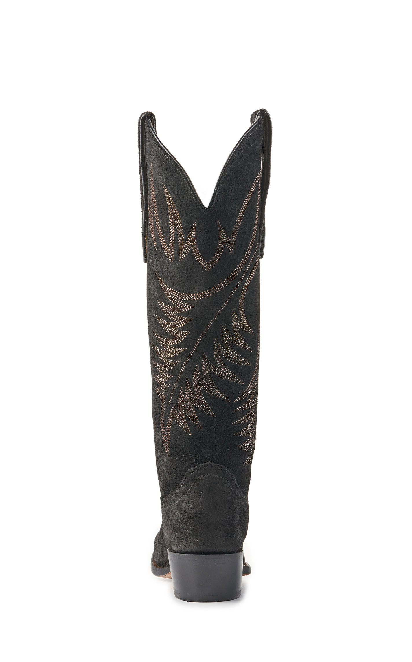Justin Women's Clara Black Suede Medium Round Toe Tall Cowboy Boots - Image 1