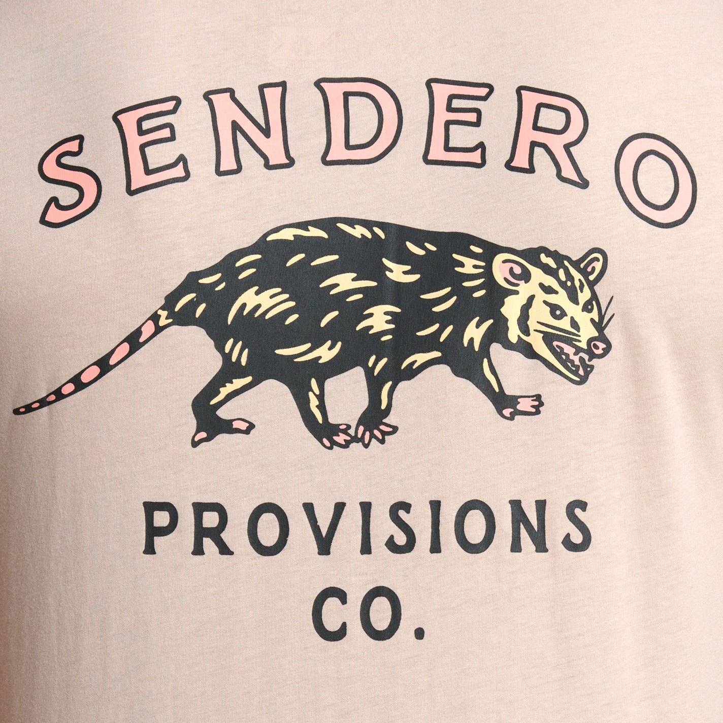 Sendero Provisions Co. Men's Sand Opossum Logo Graphic T-Shirt - Image 1