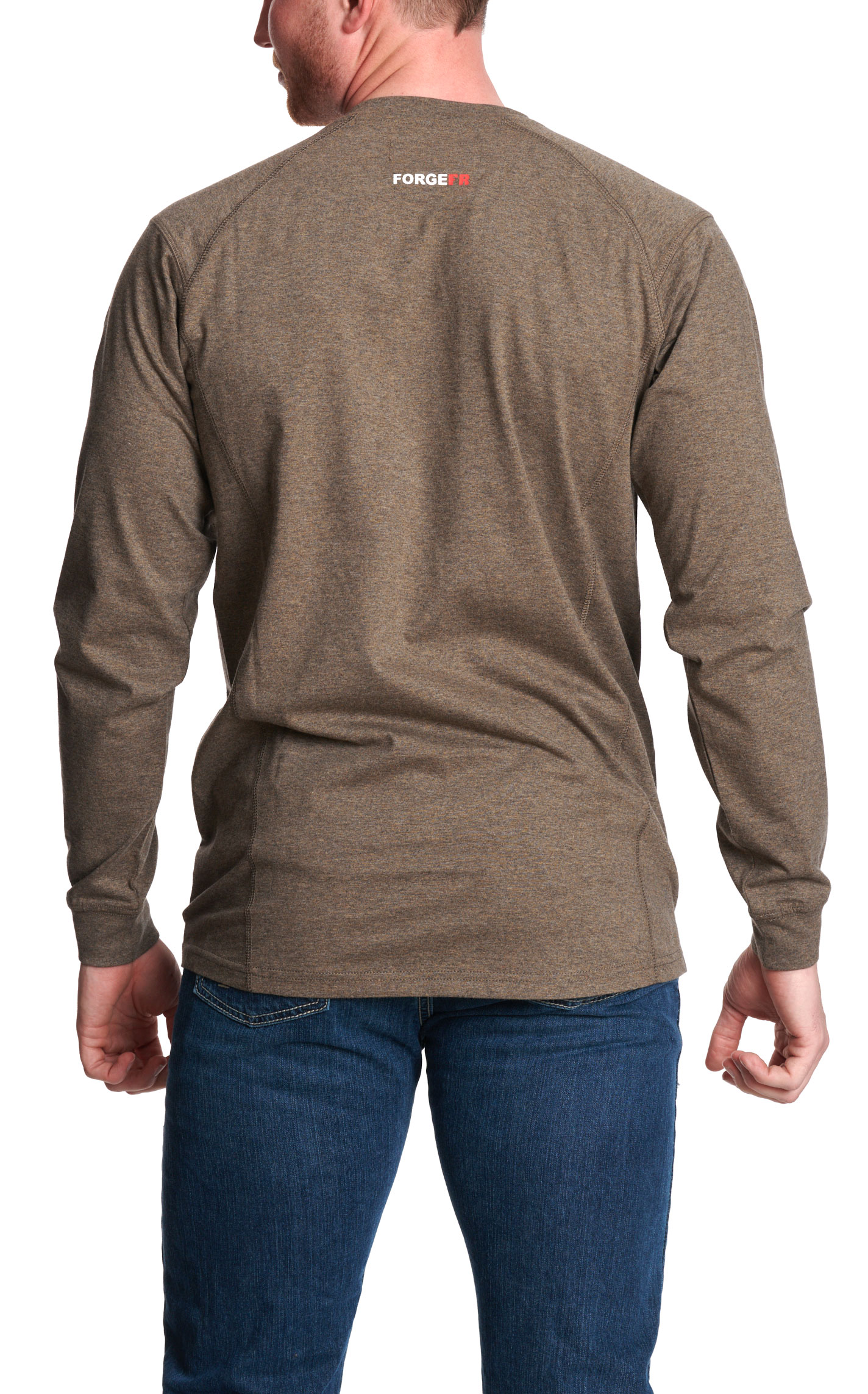 Forge Men's Chocolate Light Weight FR Work T-Shirt - Image 1