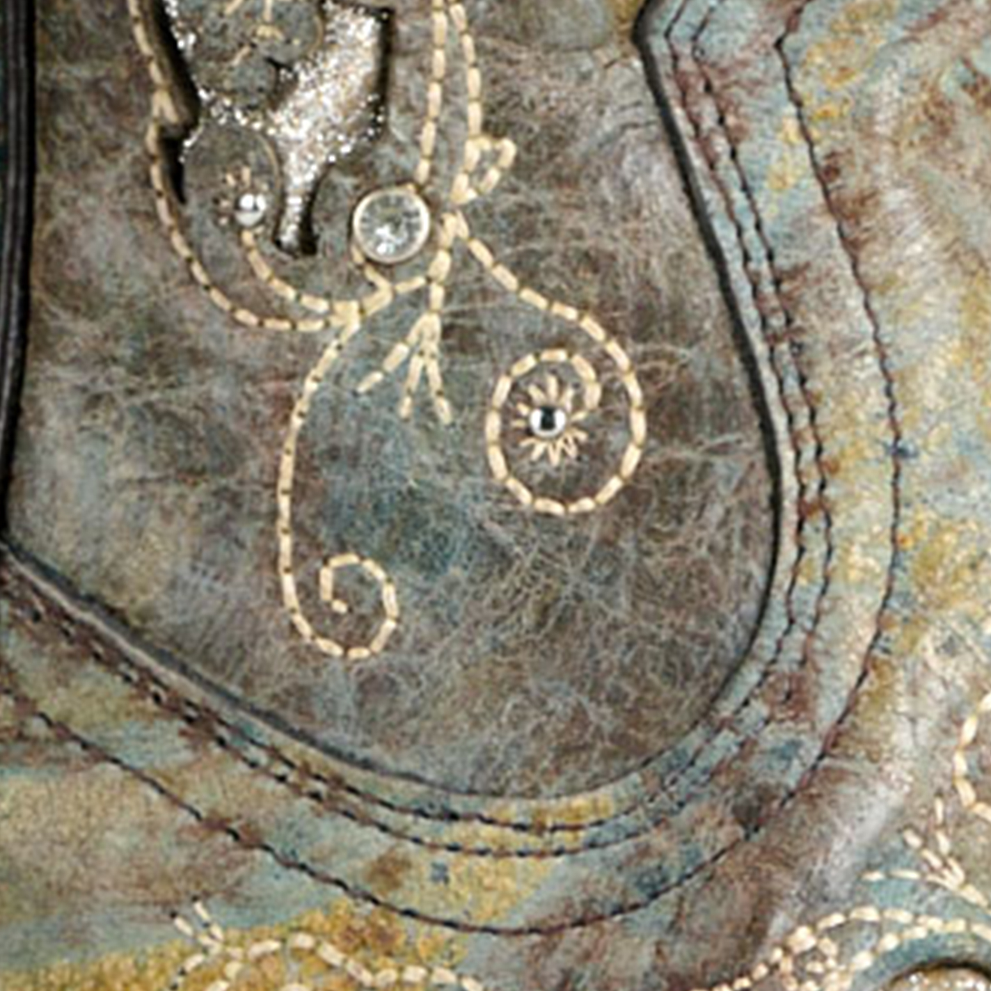 Corral Women's Distressed Brown with Glitter Inlay Snip Toe Cowboy Boots - Image 1