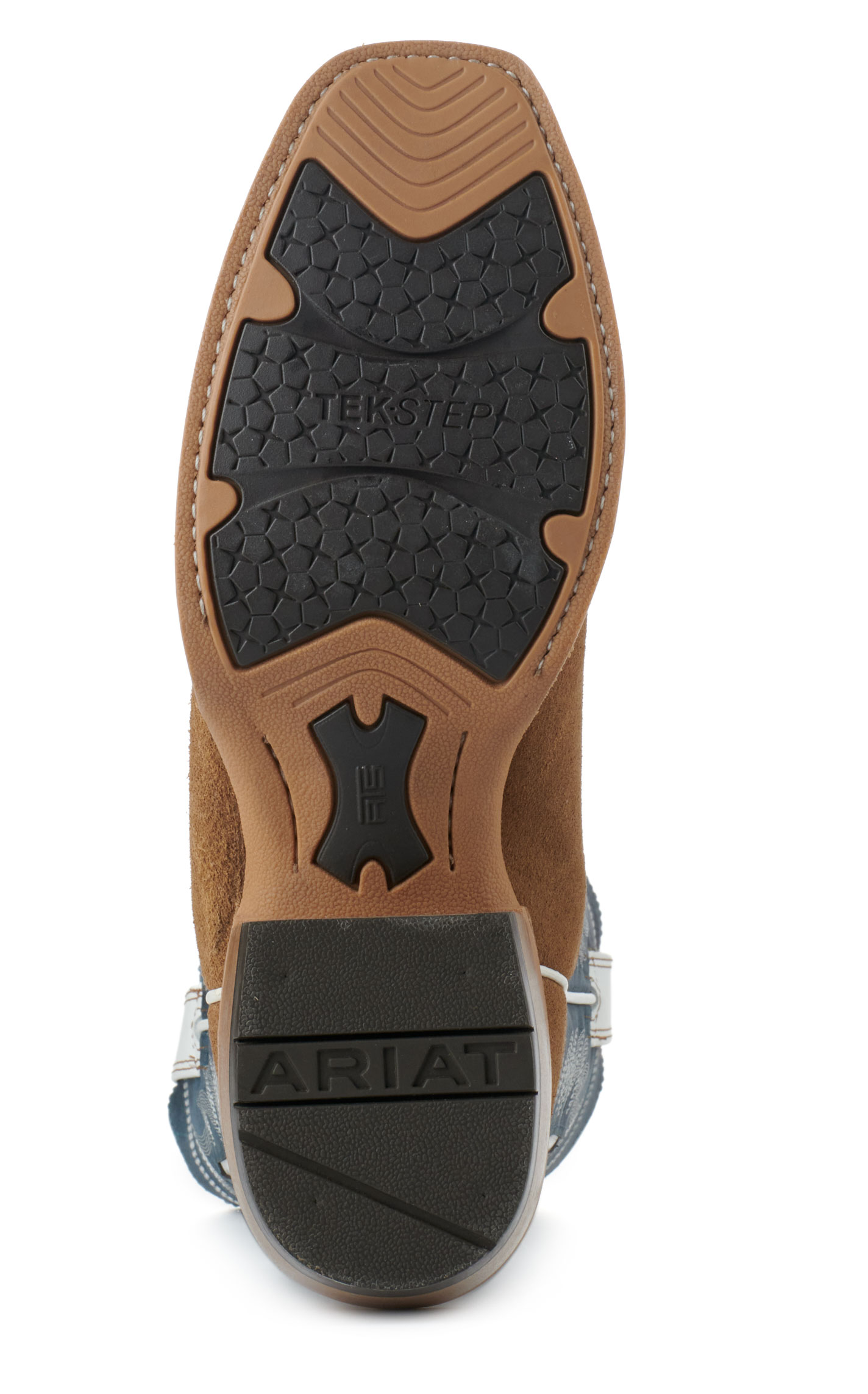 Ariat Men's Stadtler Ocean Blue and Dijon Roughout TekStep Square Toe Cowboy Boots - Image 1