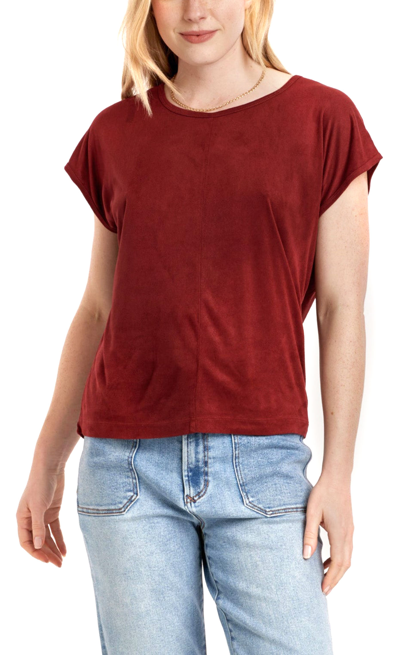 Another Love Women's Lacey Compote Faux Suede Top - Image 1