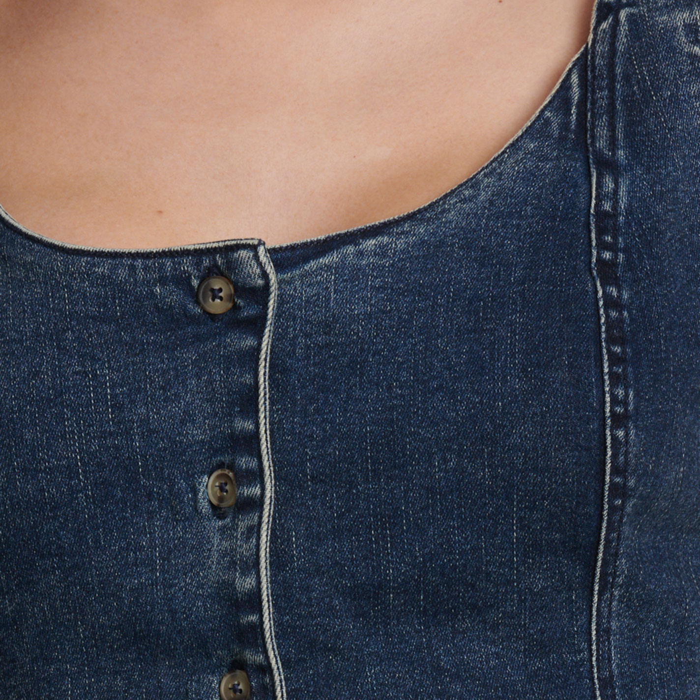 One Up Women's Dark Wash Denim Top - Image 1