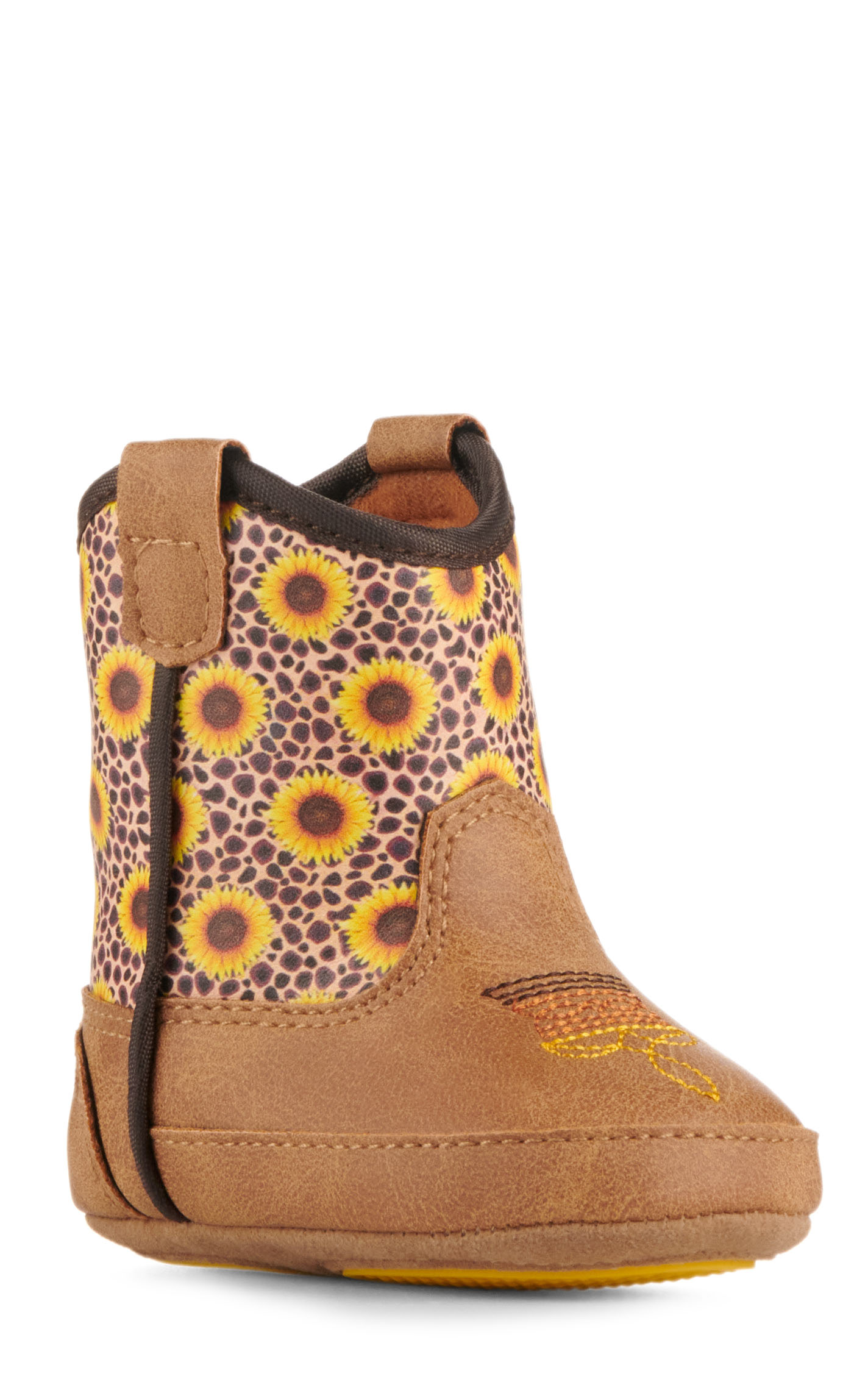 Twister Infant Baby Bucker Sunnie Tan and Sunflower Print Round Toe Cowboy Boots - Image 4