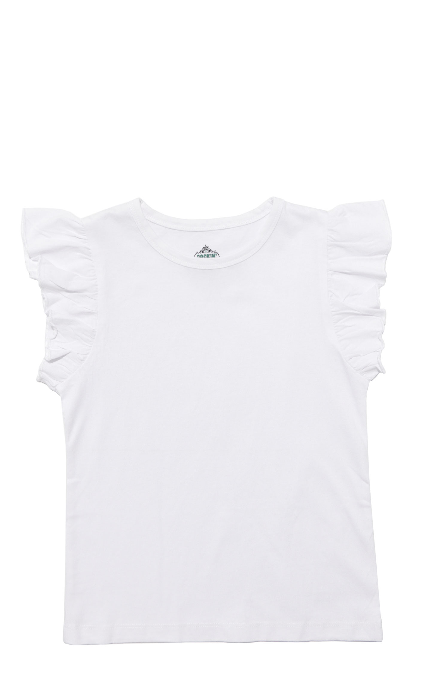 Rockin' C Girls White Ruffle Sleeve Top - Image 1