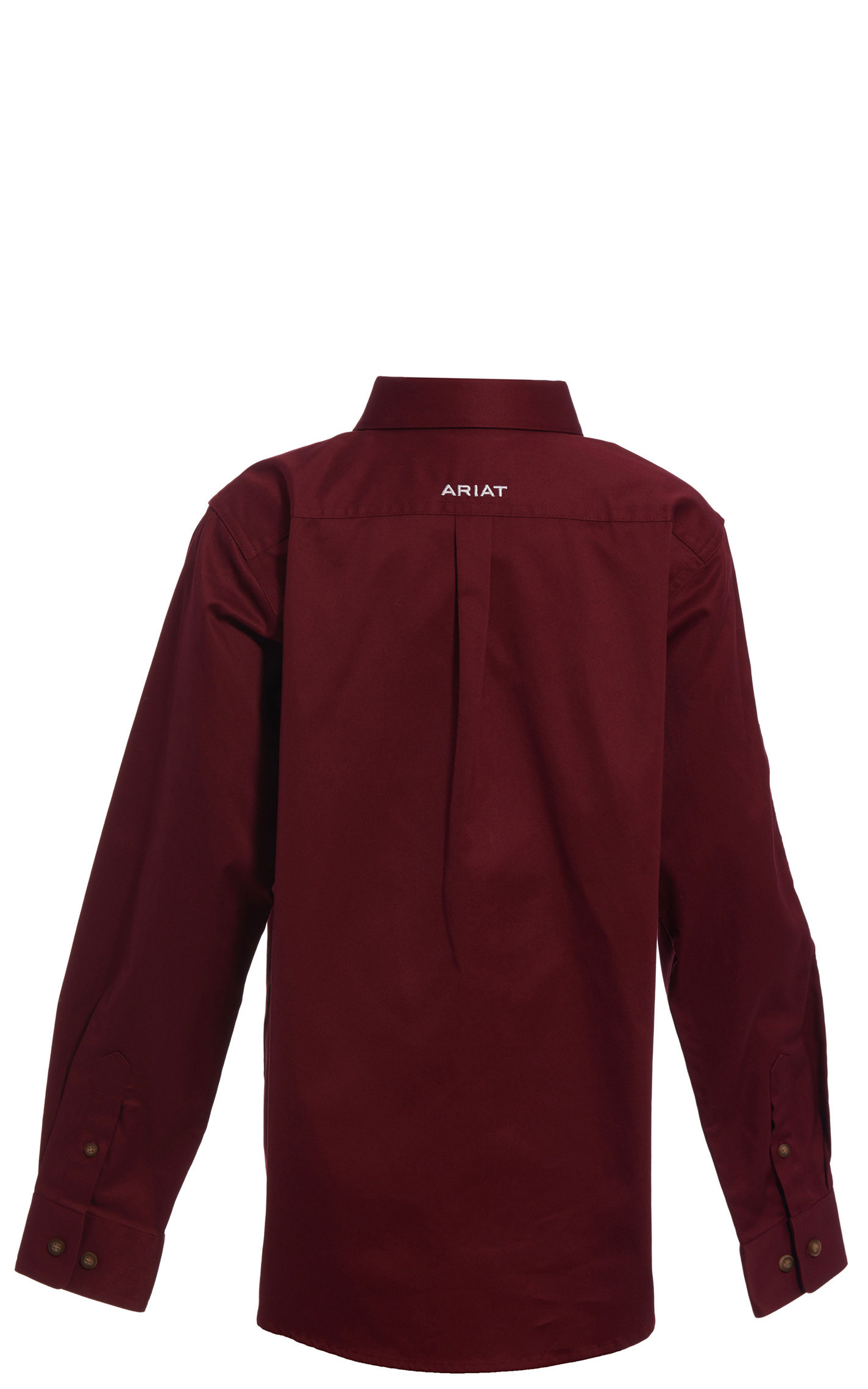 Ariat Boys' Burgundy Team Logo Long Sleeve Western Shirt - Image 1