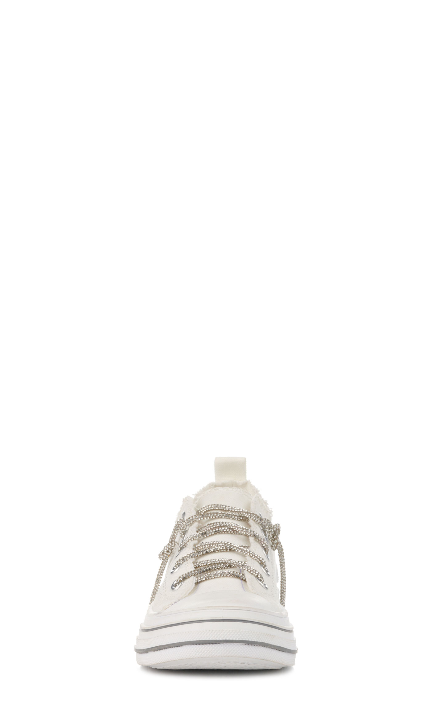 Very G Women's Aman White with Silver Bling Laces Platform Sneakers - Image 1