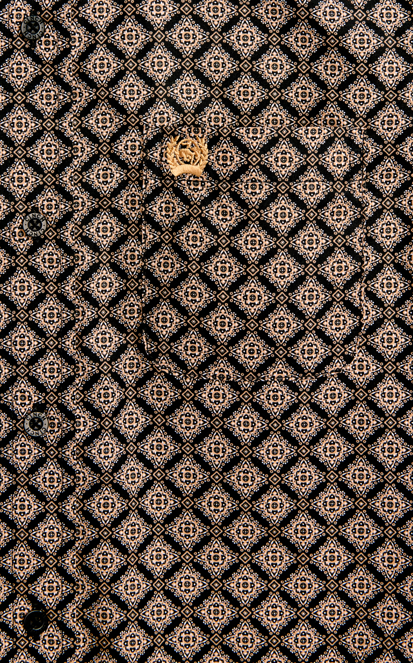 Cinch Boy's Black & Antique Gold Geo Print Western Shirt - Image 1