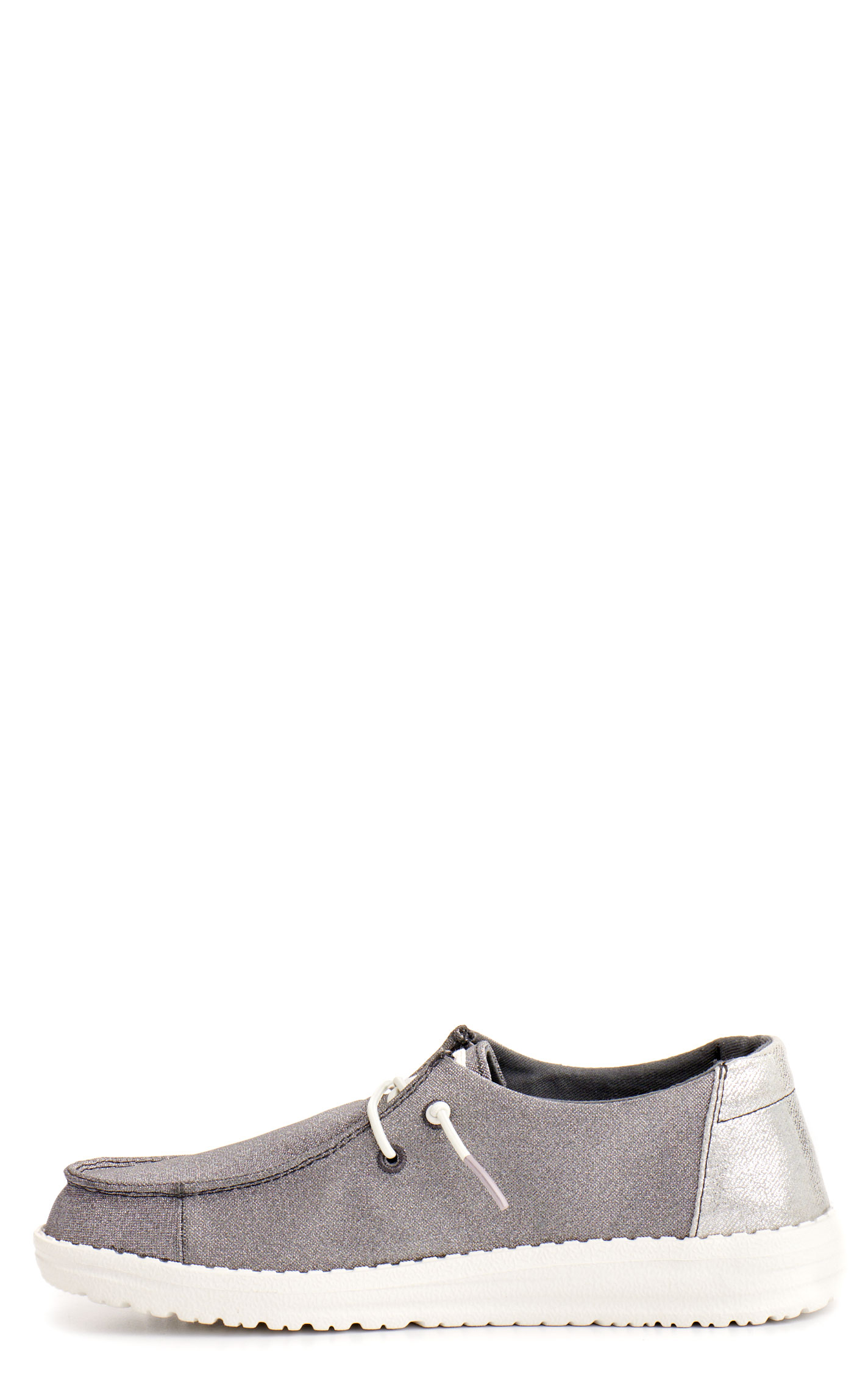 Hey Dude Girls' Wendy Metallic Sparkle Rose Gold Moc Toe Lace Up Casual Shoes - Image 1