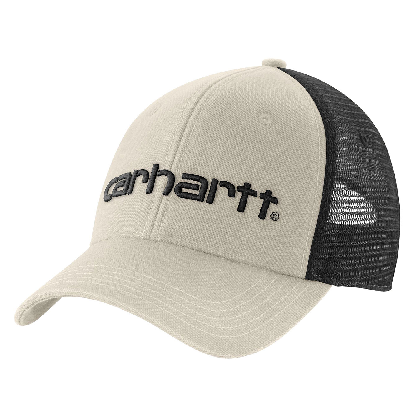 Carhartt Chalk & Black Embroidered Logo Cap - Image 1