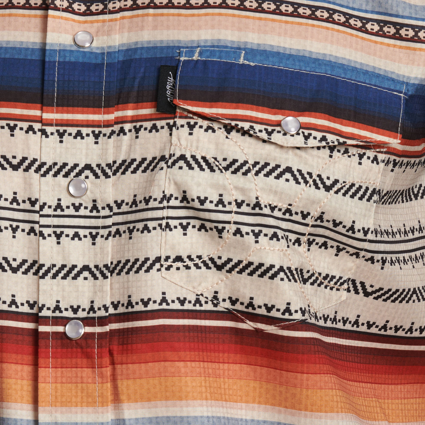 Hooey Men's Blue & Orange Serape Print Shirt - Image 2