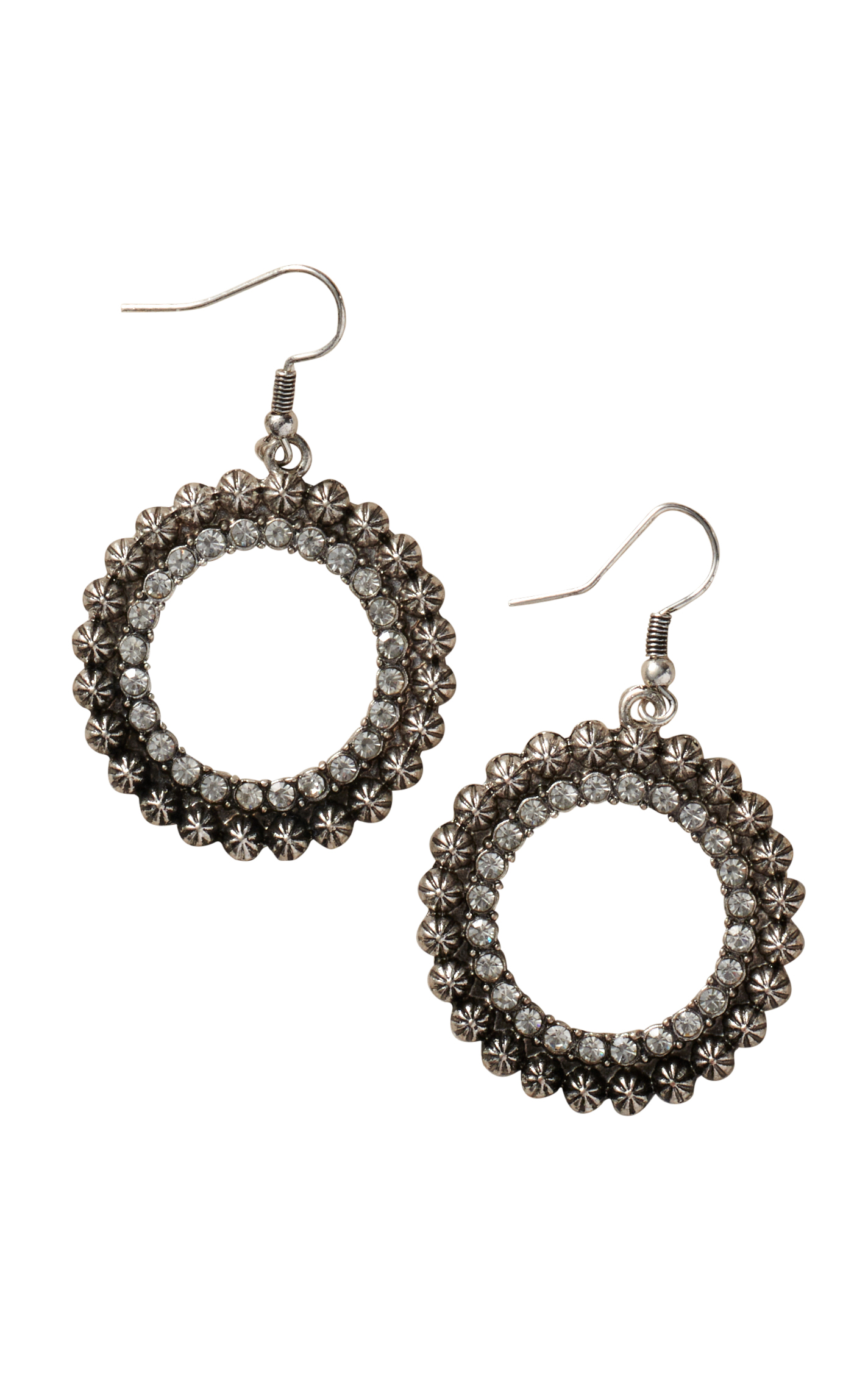 806 by Pink Panache Silver & Clear Crystal Round 2 Strand Jewelry Set - Image 1
