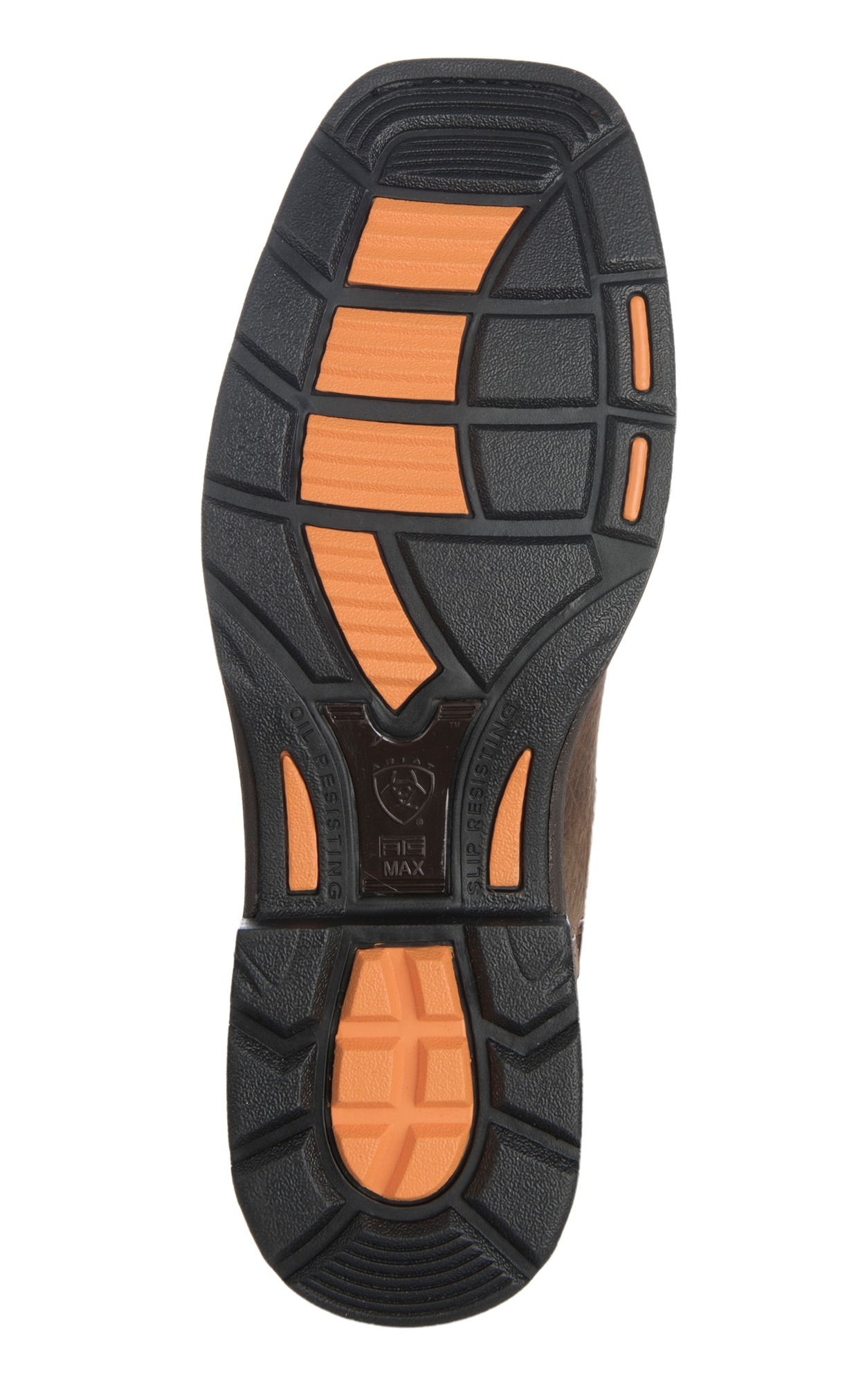 Ariat Men's WorkHog Patriot Earth Brown and Sand with Flag Patch Square Steel Toe Work Boot - Image 1