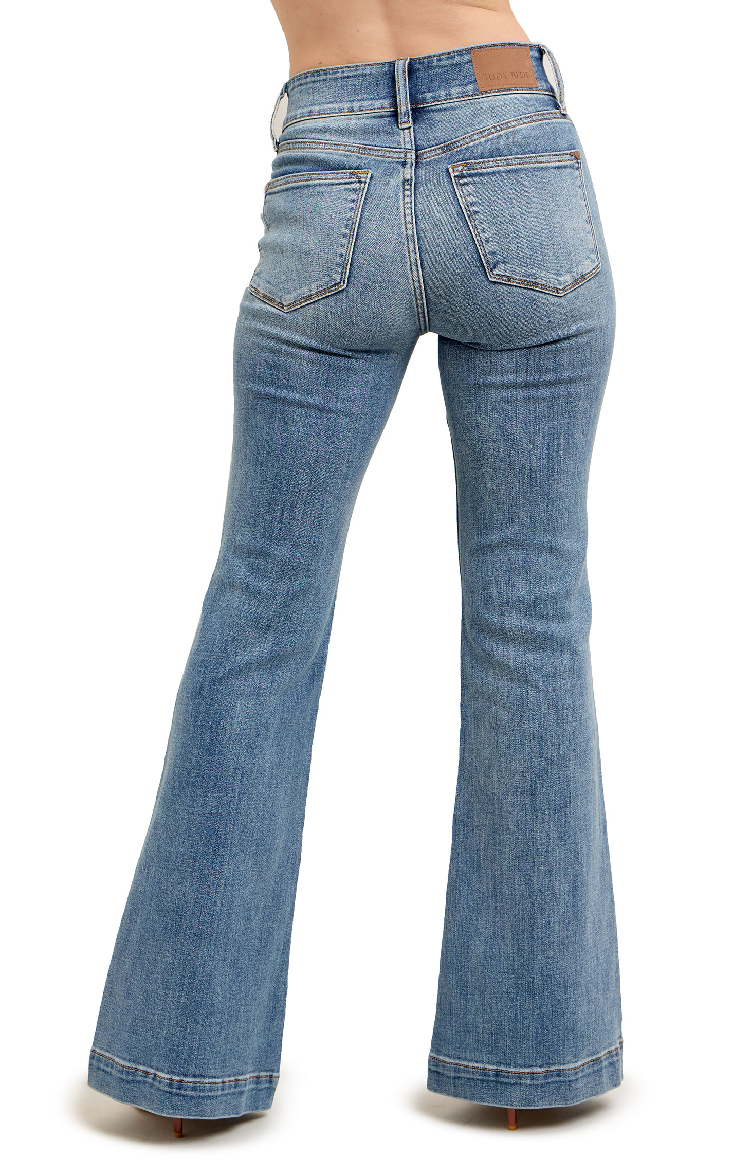 Judy Blue Women's Medium Wash High Rise Trouser Flare Jeans - Image 1