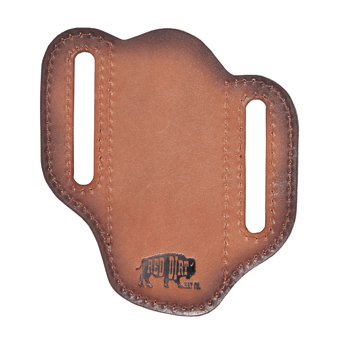 Red Dirt Hat Co Brown Tooled Leather & Blue Inlay Pancake Knife Sheath - Image 2