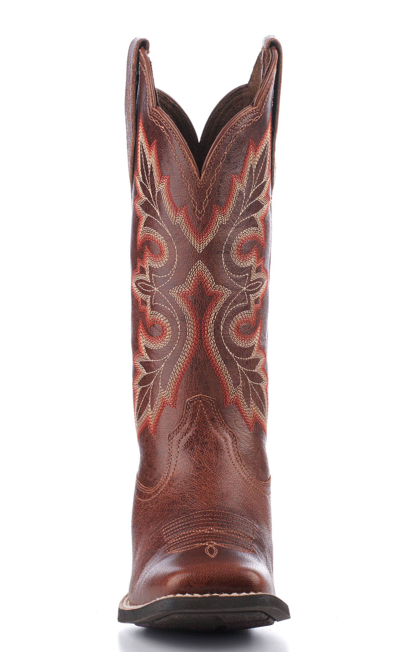 Ariat Women's Breakout Shock Shield Rustic Brown Wide Square Toe Cowboy Boots - Image 1