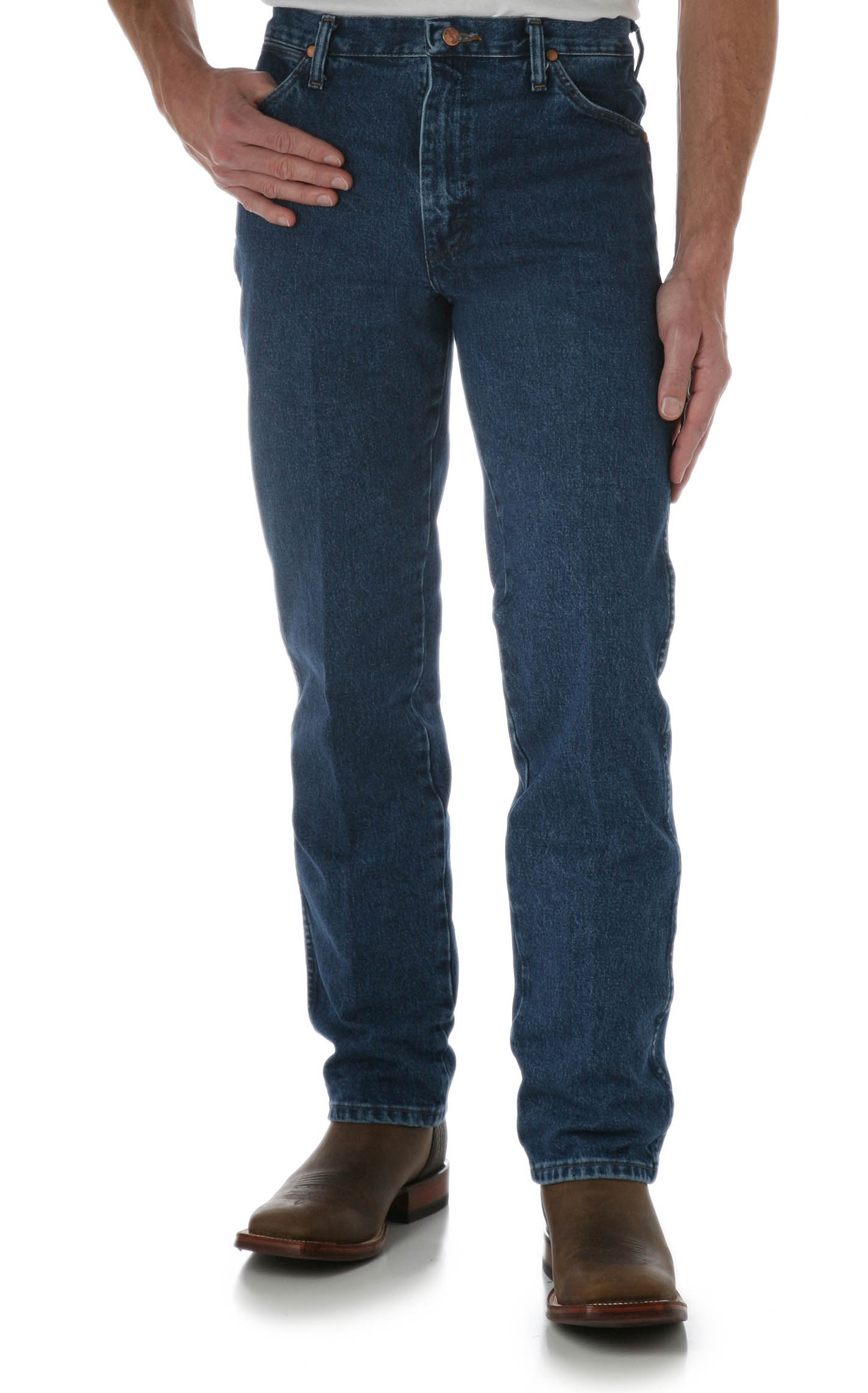 Wrangler Men's Cowboy Cut Stonewash Blue Slim Fit Tall Jeans - Image 1