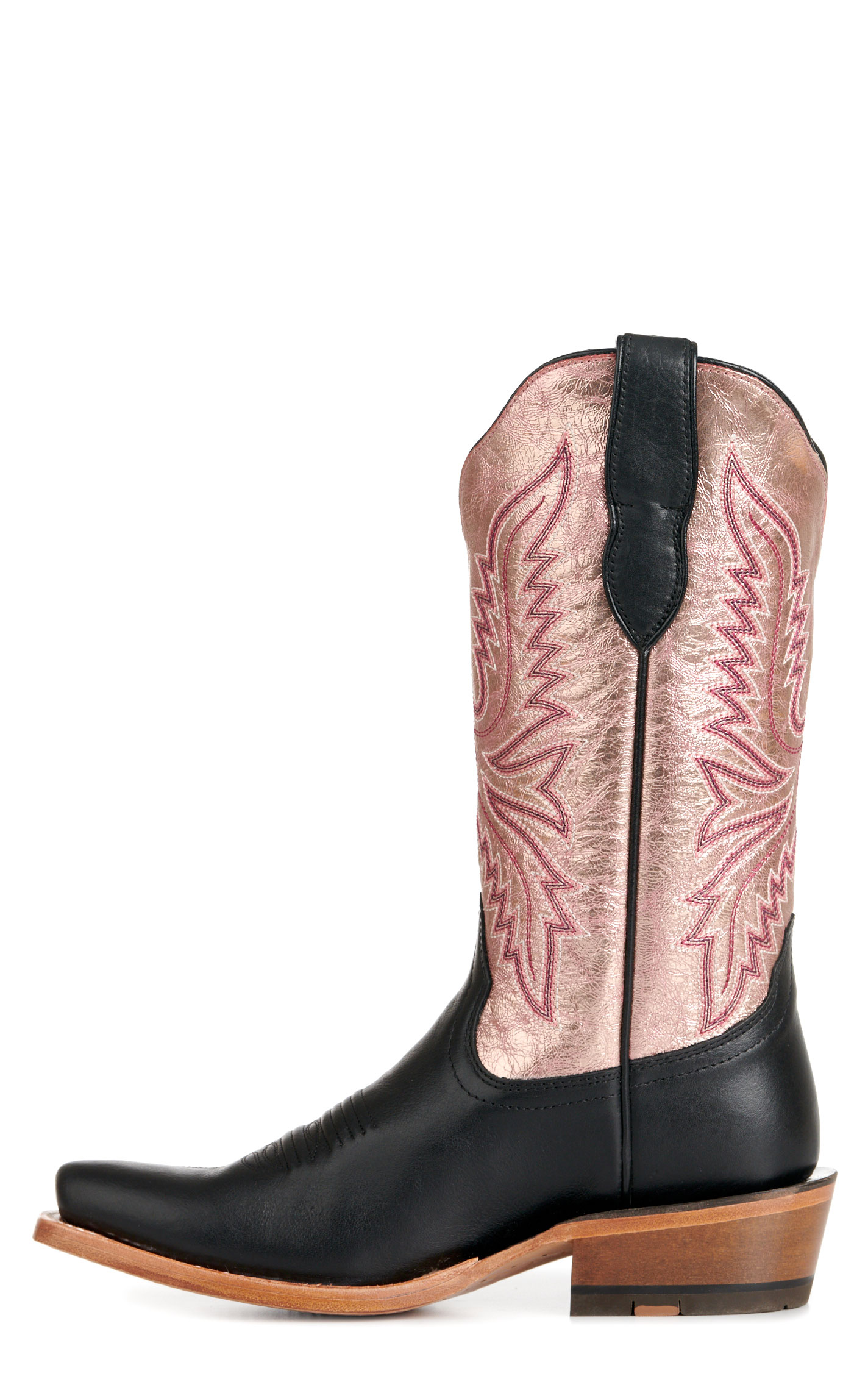 Ariat Women's Futurity Flash Black and Metallic Rose Gold Punchy Square Toe Cowboy Boots - Image 1