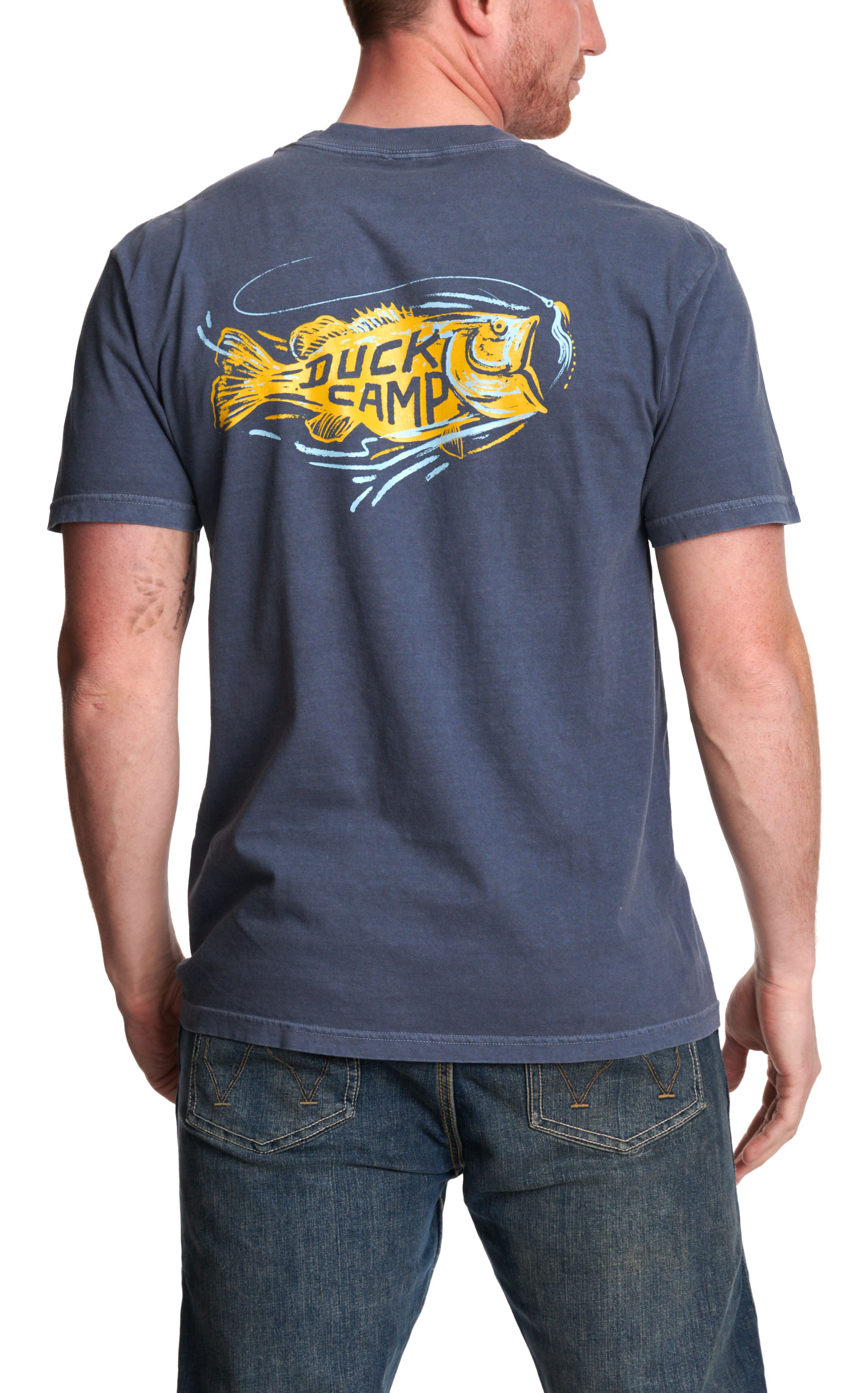 Duck Camp Men's Dark Denim Largemouth T-Shirt - Image 1