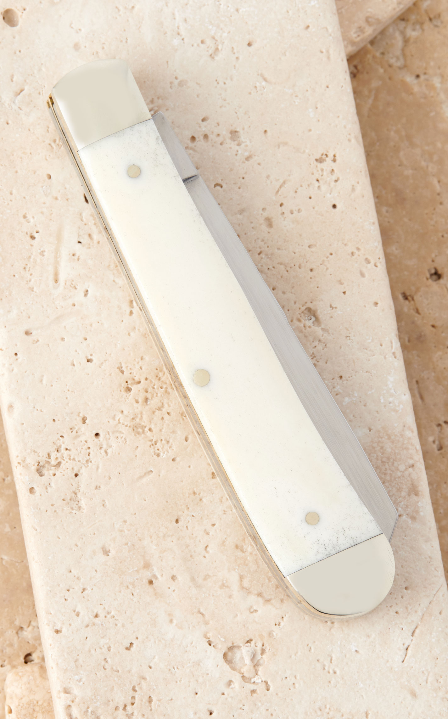 Tree Brand by Boker Traditional Series Smooth White Bone Handle Trapper Pocket Knife - Image 2