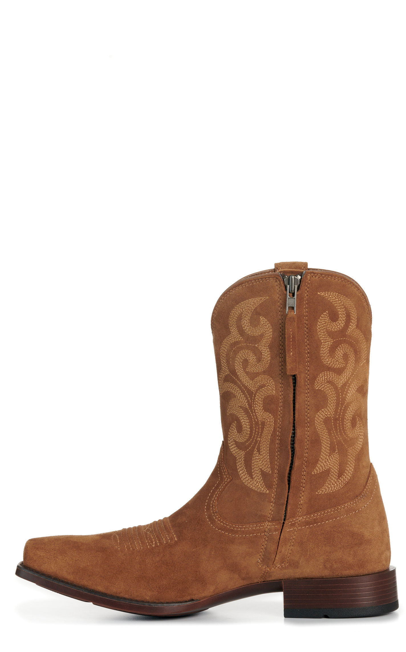 Ariat Men's Chestnut Suede Bantamweight Bodie Square Toe Cowboy Boots - Image 1
