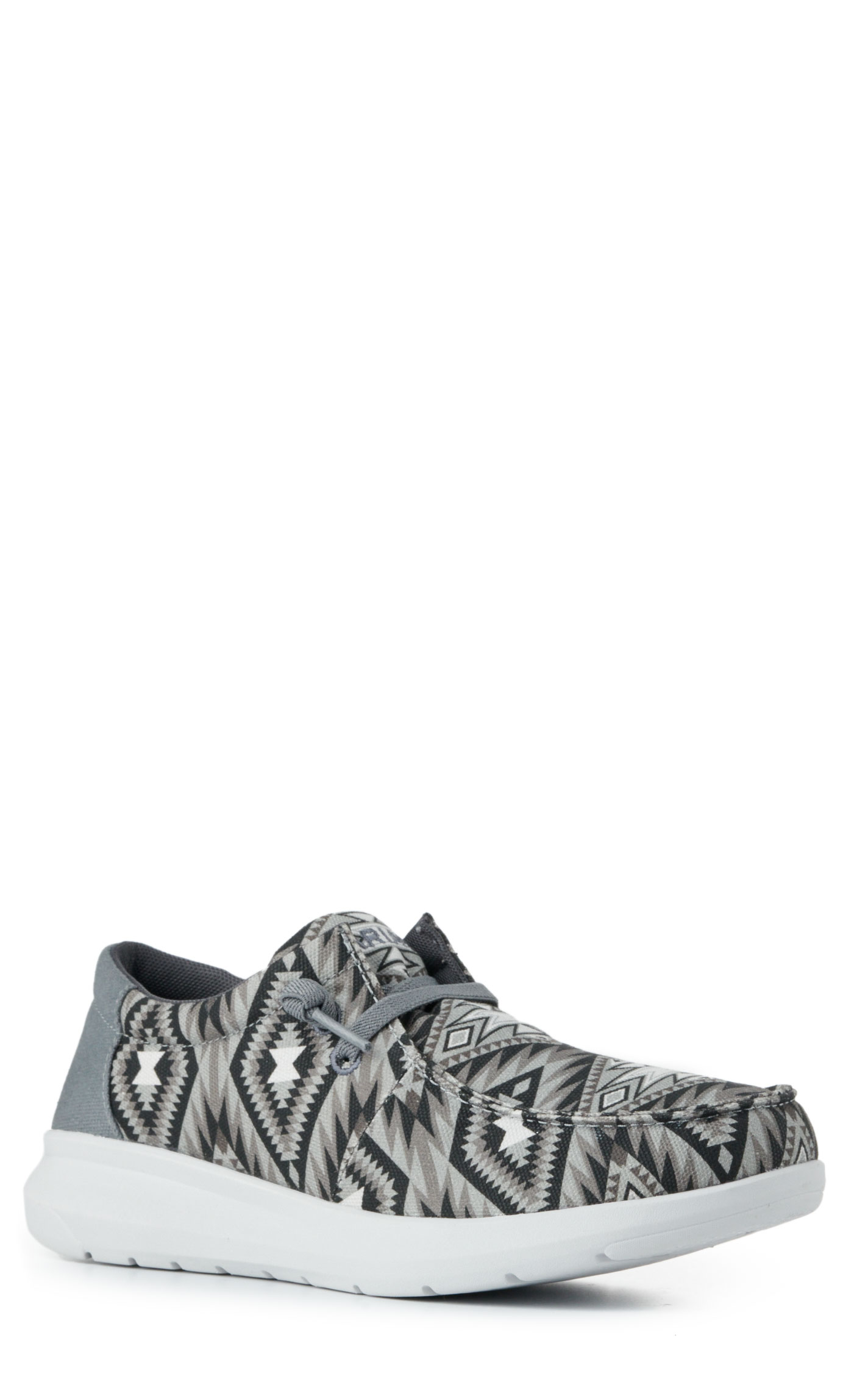 Ariat Men's Hilo Gray Aztec Print Moc Toe Lace Up Casual Shoe - Image 1