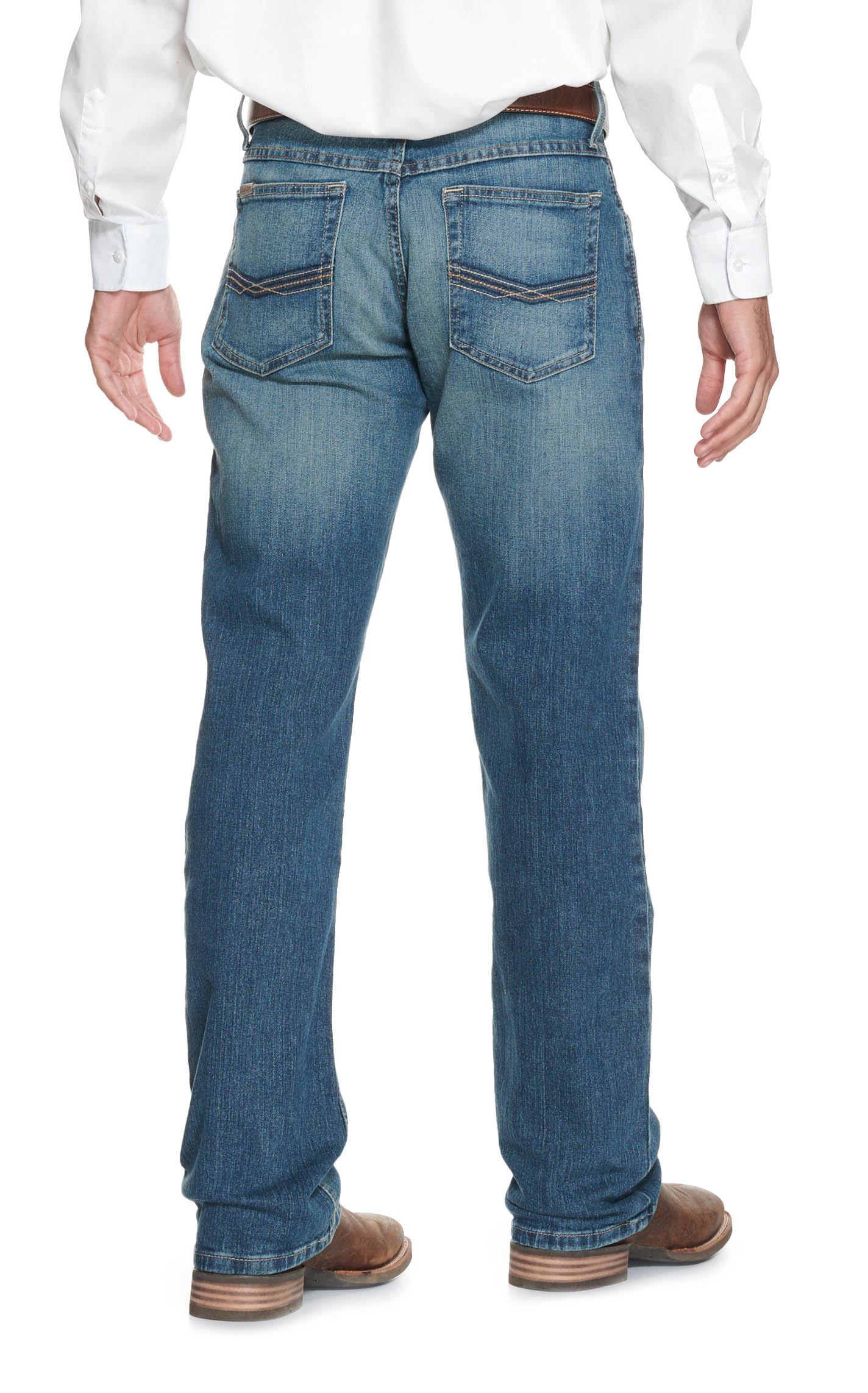 Ariat Men's M4 Legacy Dark Wash Relaxed Fit Boot Cut Stretch Jeans - Image 1