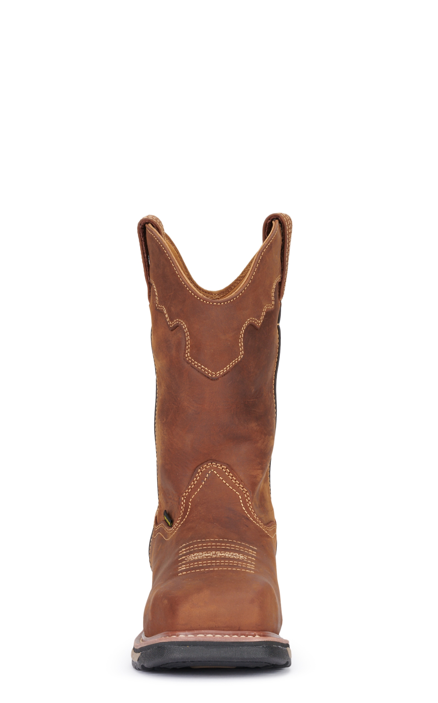 MEN 11IN  SAD TAN CH W/COL ST WP WD SQ TOE - Image 1