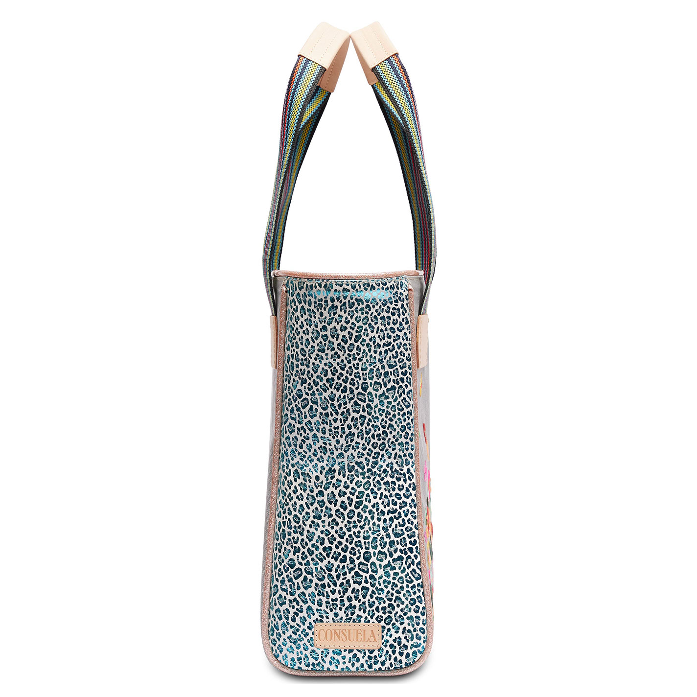 Consuela Tink Floral Embroidered Silver Classic Tote - Image 1