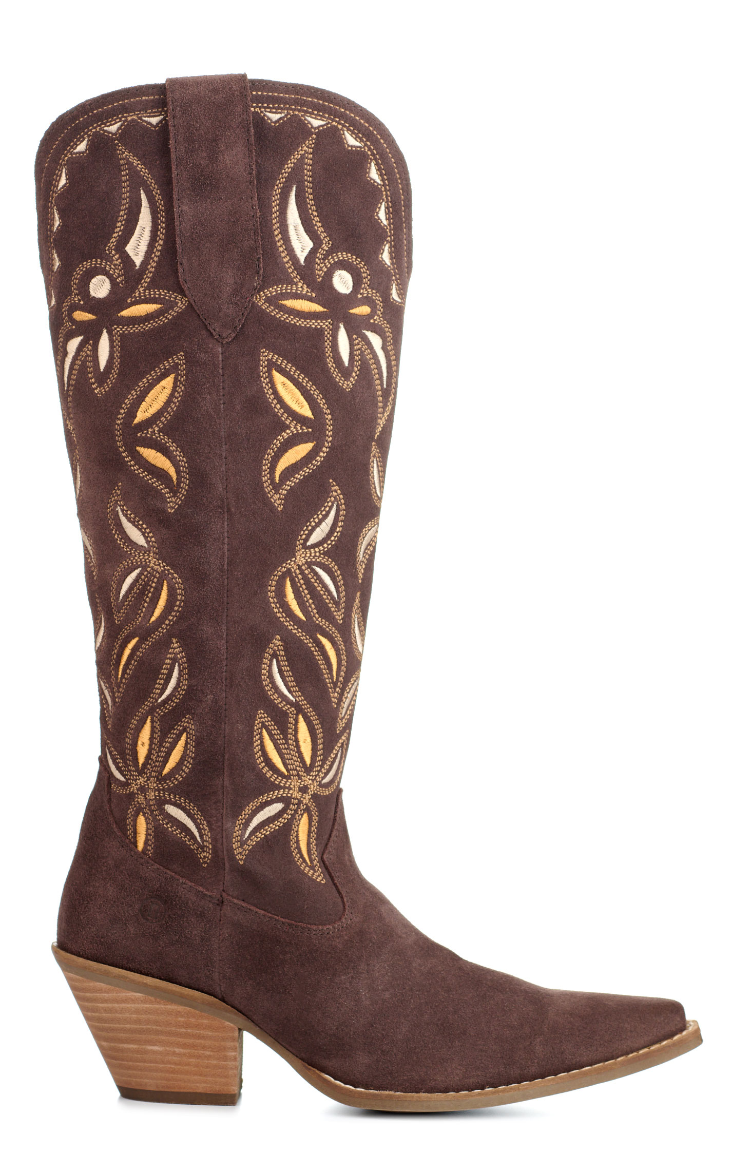 Dingo Women's Bandelera Brown Suede Snip Toe Tall Cowboy Boots - Image 1